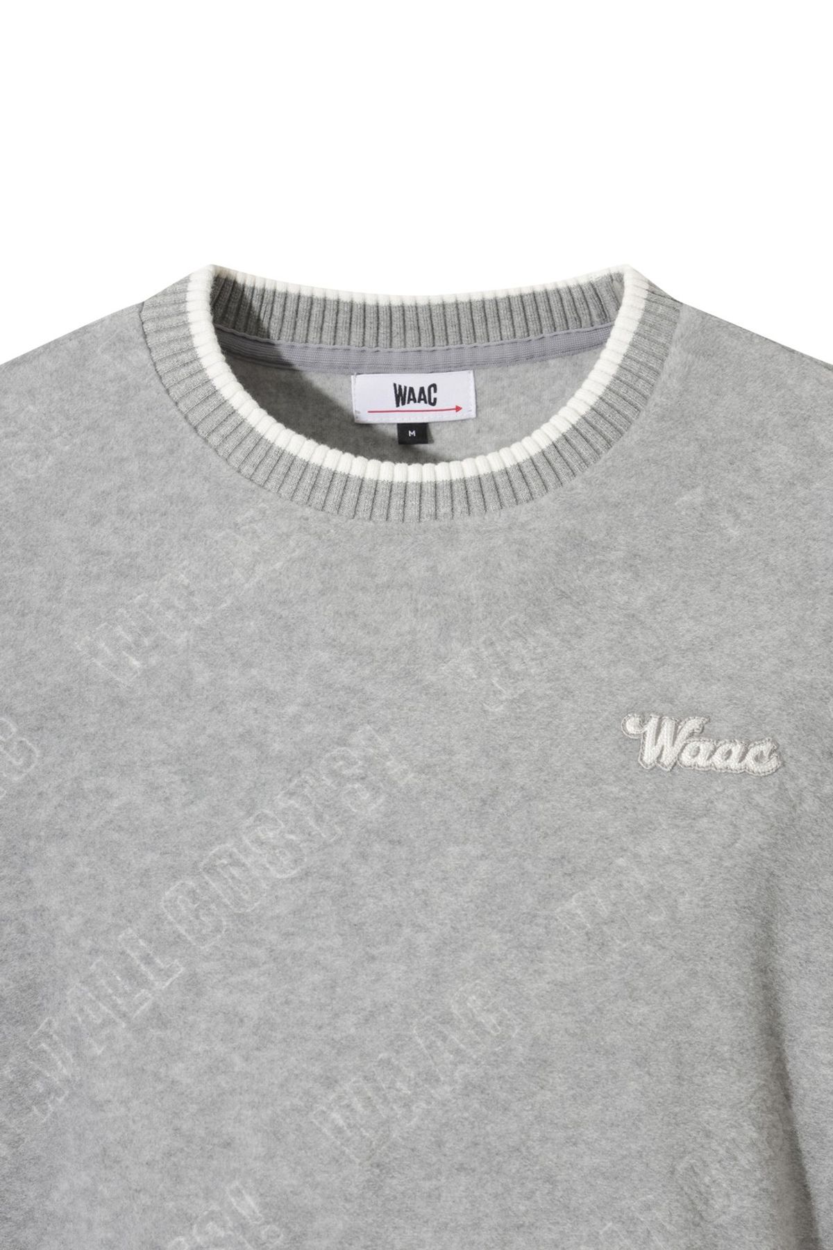 왁(WAAC) Men Embossed WAAC Logo Fleece Pullover WMTBW25707GYM