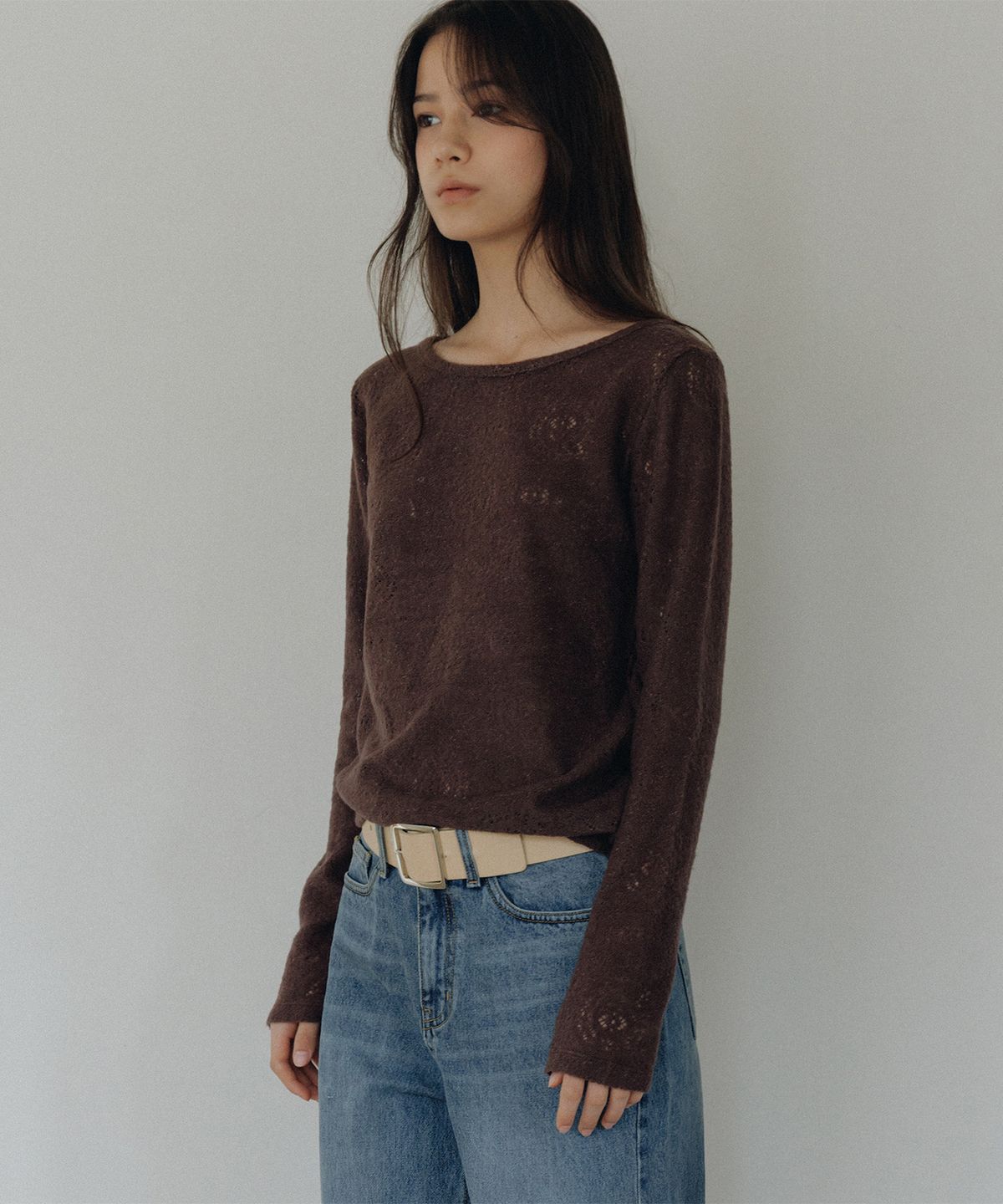 앤니즈(ANDNEEDS) Tina lace long sleeve (brown)