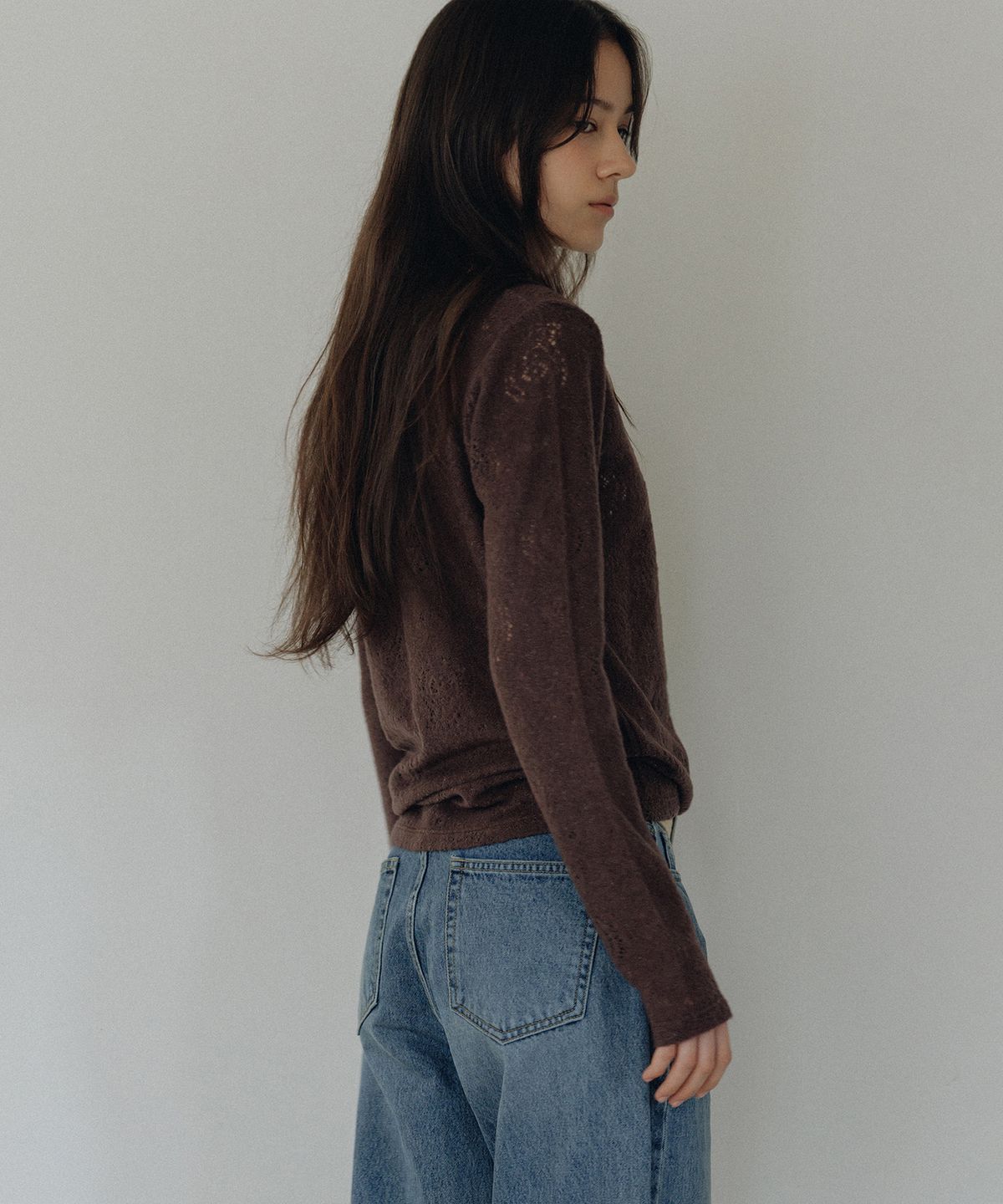 앤니즈(ANDNEEDS) Tina lace long sleeve (brown)