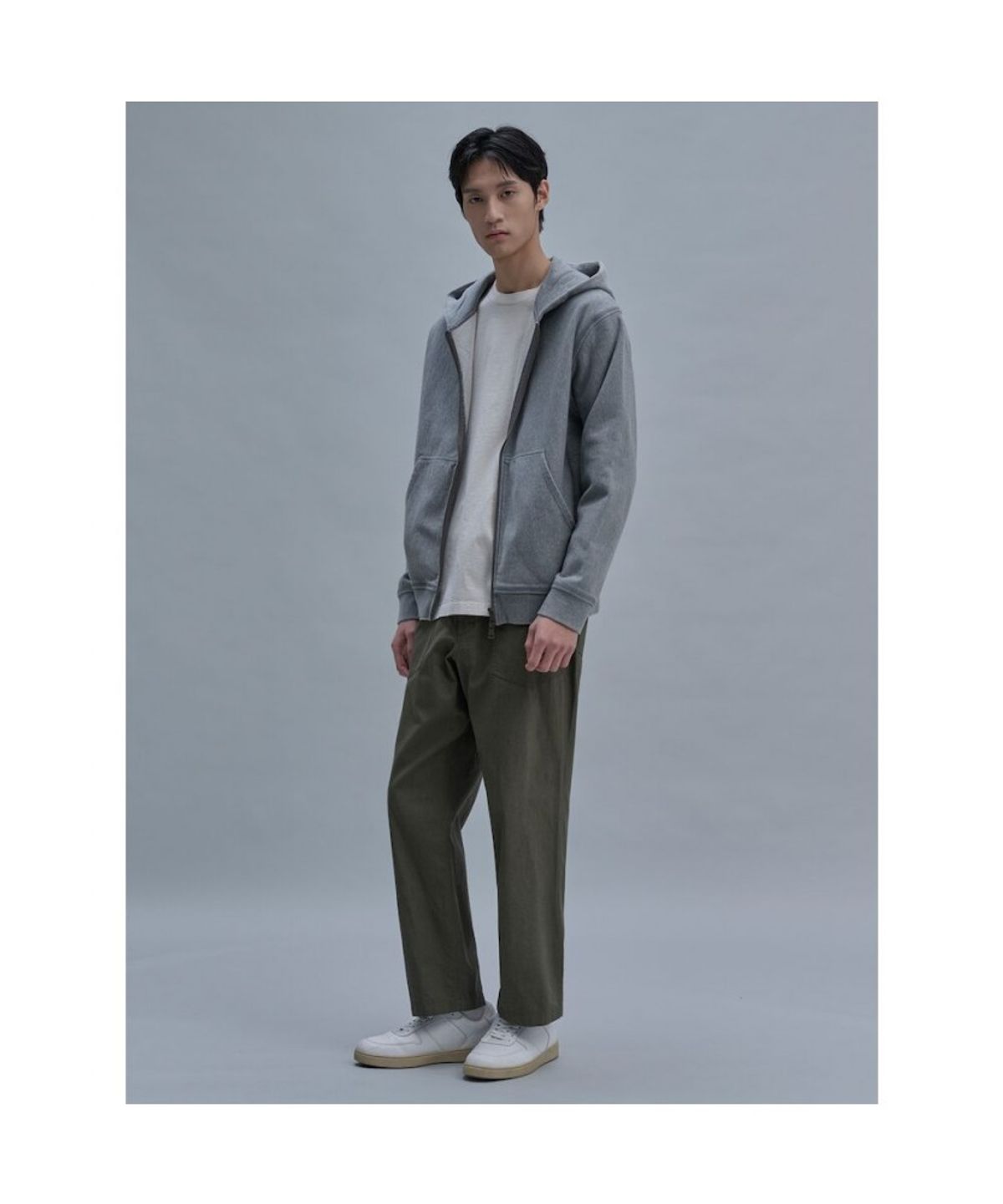 시프트지(SHIFT.G) Washed Color Hoodie Zip Up  Grey