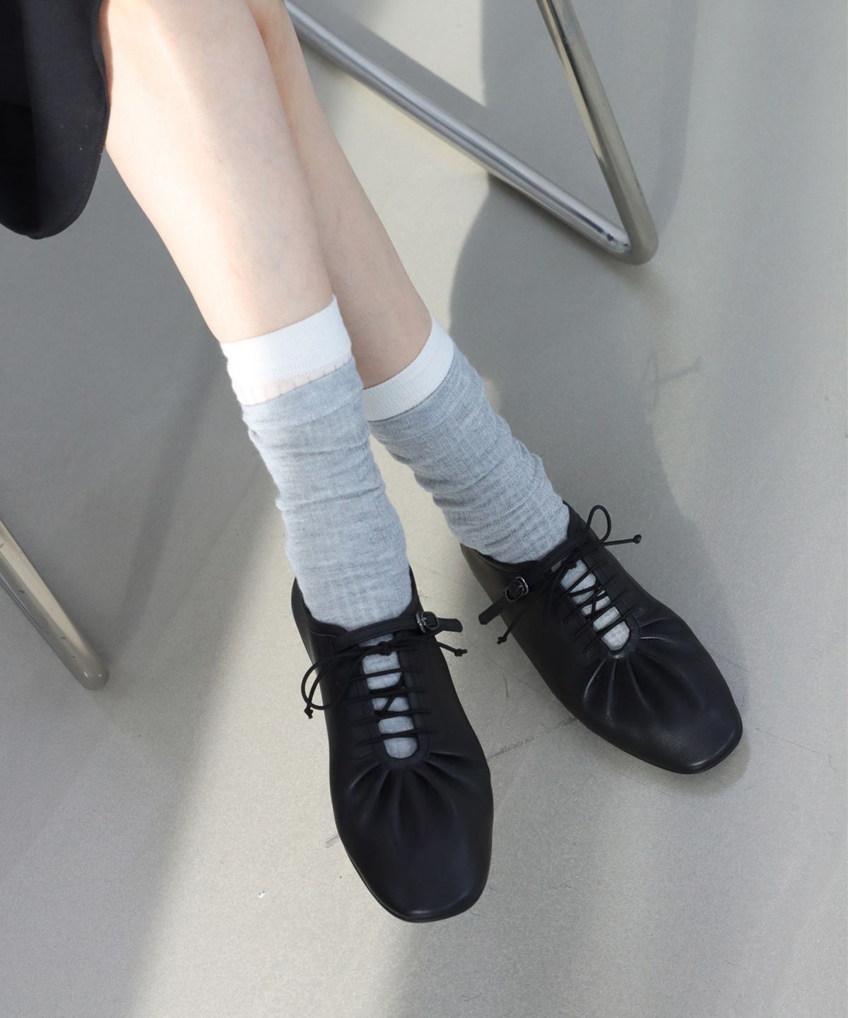 몰핀(MOLPIN) Soft laceup flat_25504_black