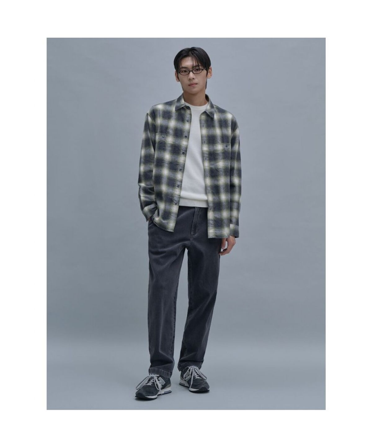 시프트지(SHIFT.G) Brushed Cotton Check Shirts  Light Green