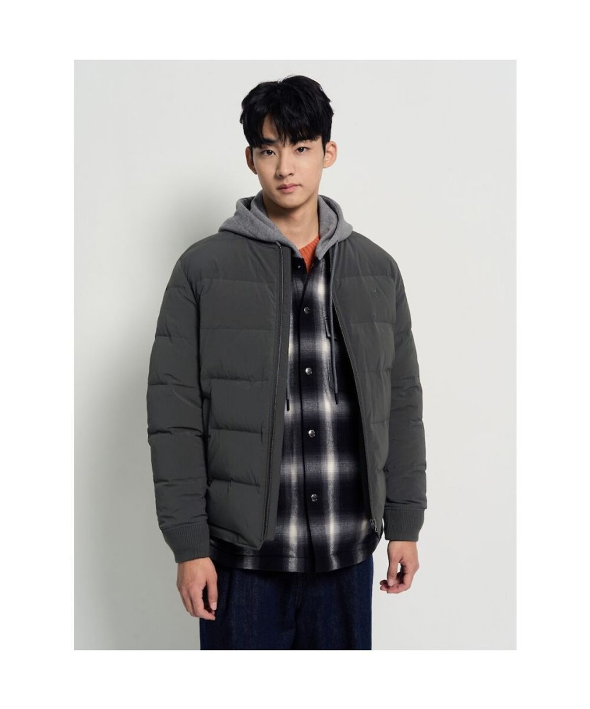 빈폴 멘(BEANPOLE MEN) MA1 중경량 덕다운 점퍼  카키