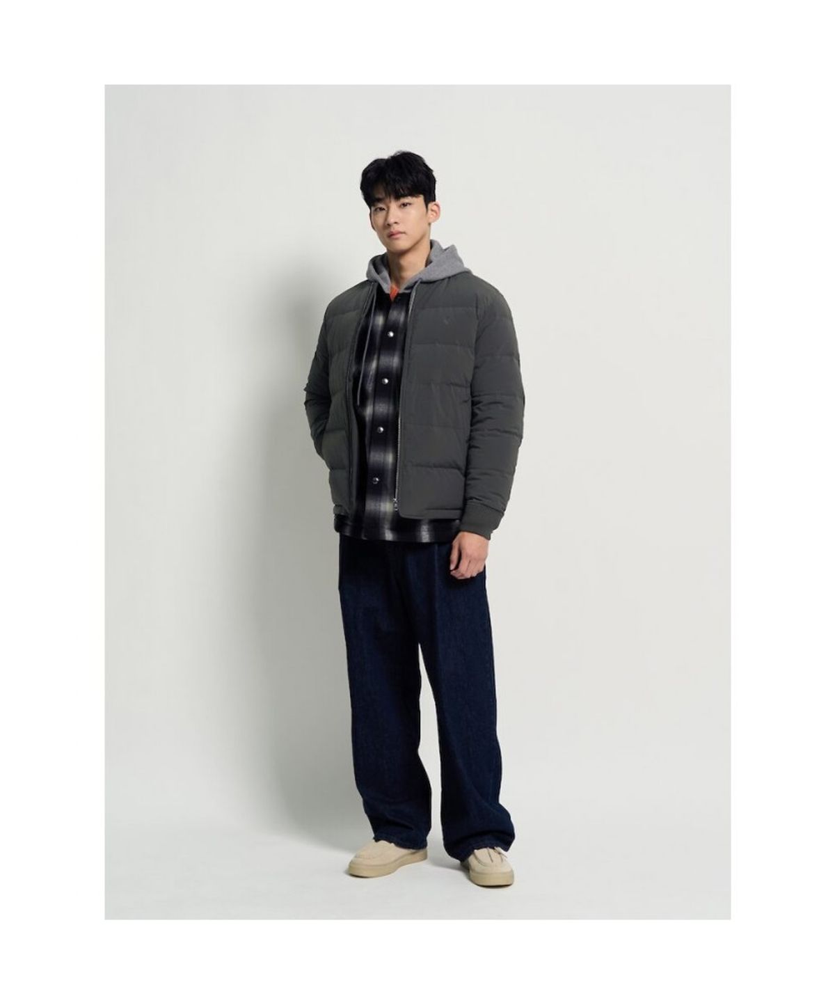 빈폴 멘(BEANPOLE MEN) MA1 중경량 덕다운 점퍼  카키
