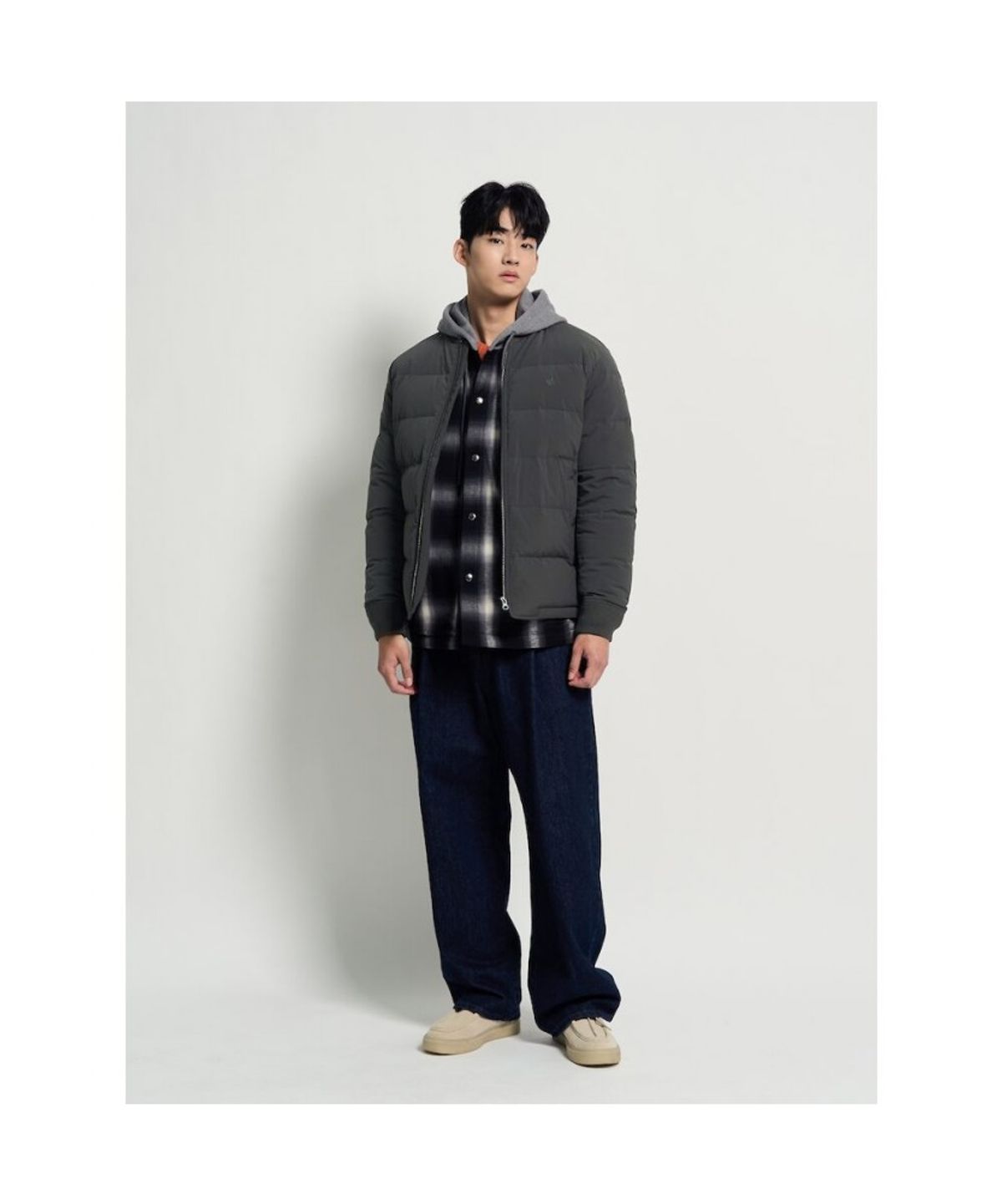 빈폴 멘(BEANPOLE MEN) MA1 중경량 덕다운 점퍼  카키