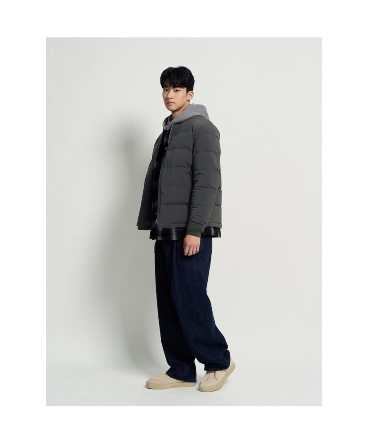 빈폴 멘(BEANPOLE MEN) MA1 중경량 덕다운 점퍼  카키