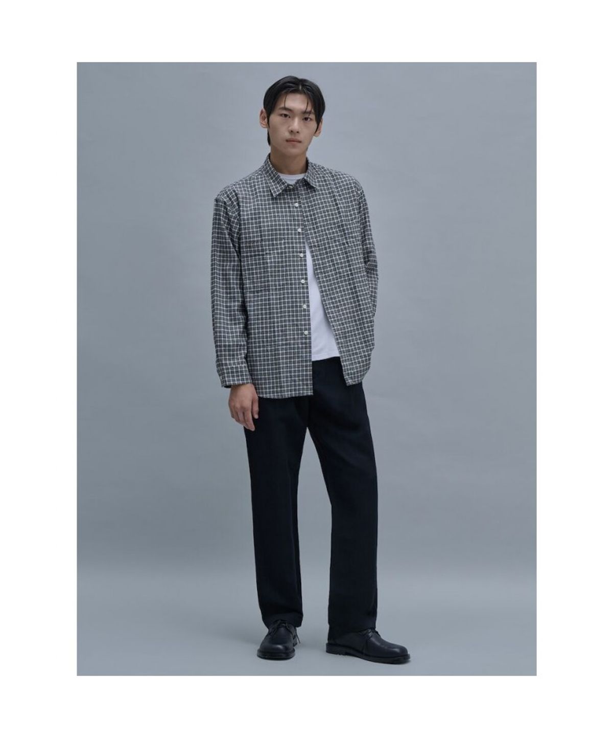 시프트지(SHIFT.G) Brushed Cotton Check Shirts  Black