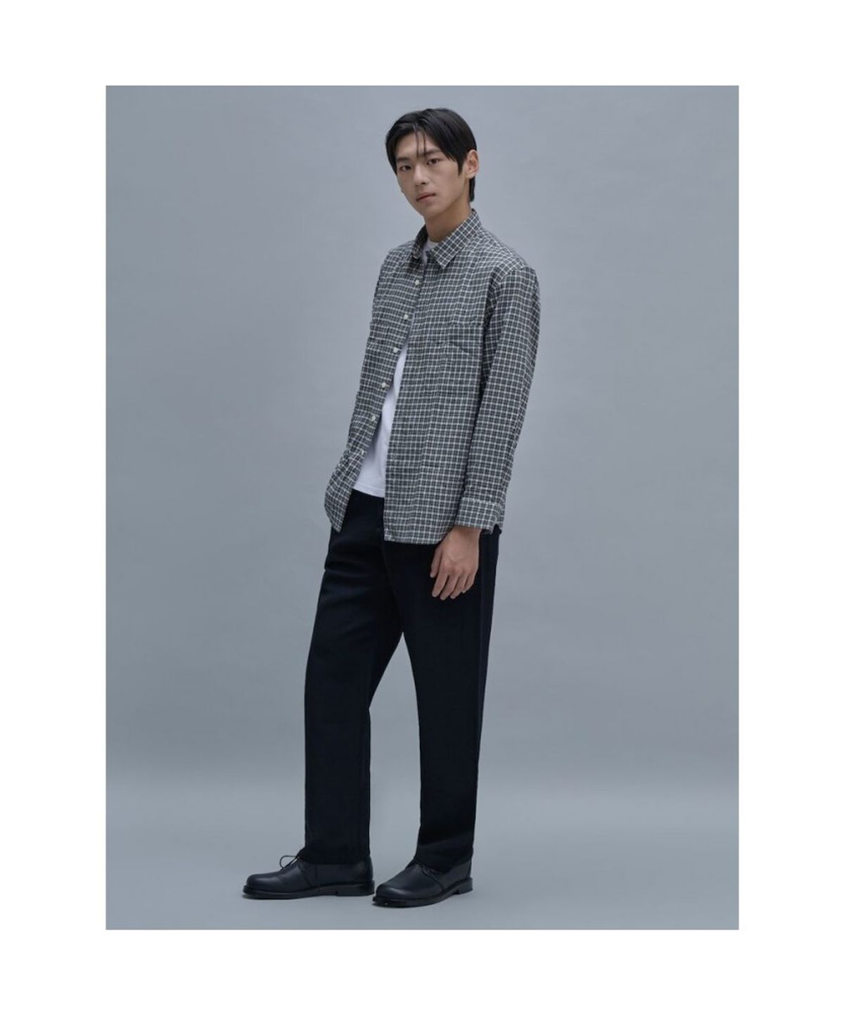 시프트지(SHIFT.G) Brushed Cotton Check Shirts  Black