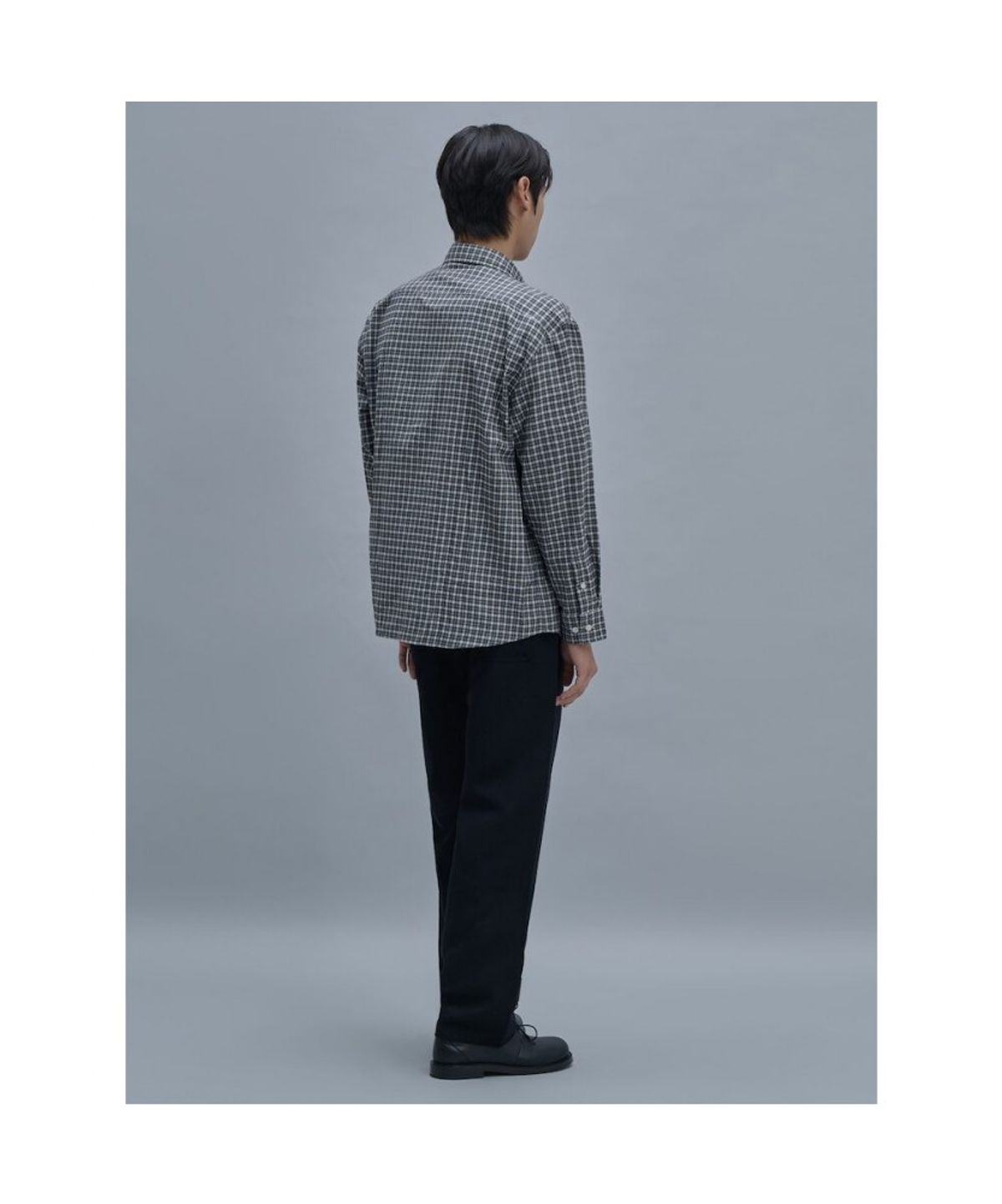 시프트지(SHIFT.G) Brushed Cotton Check Shirts  Black