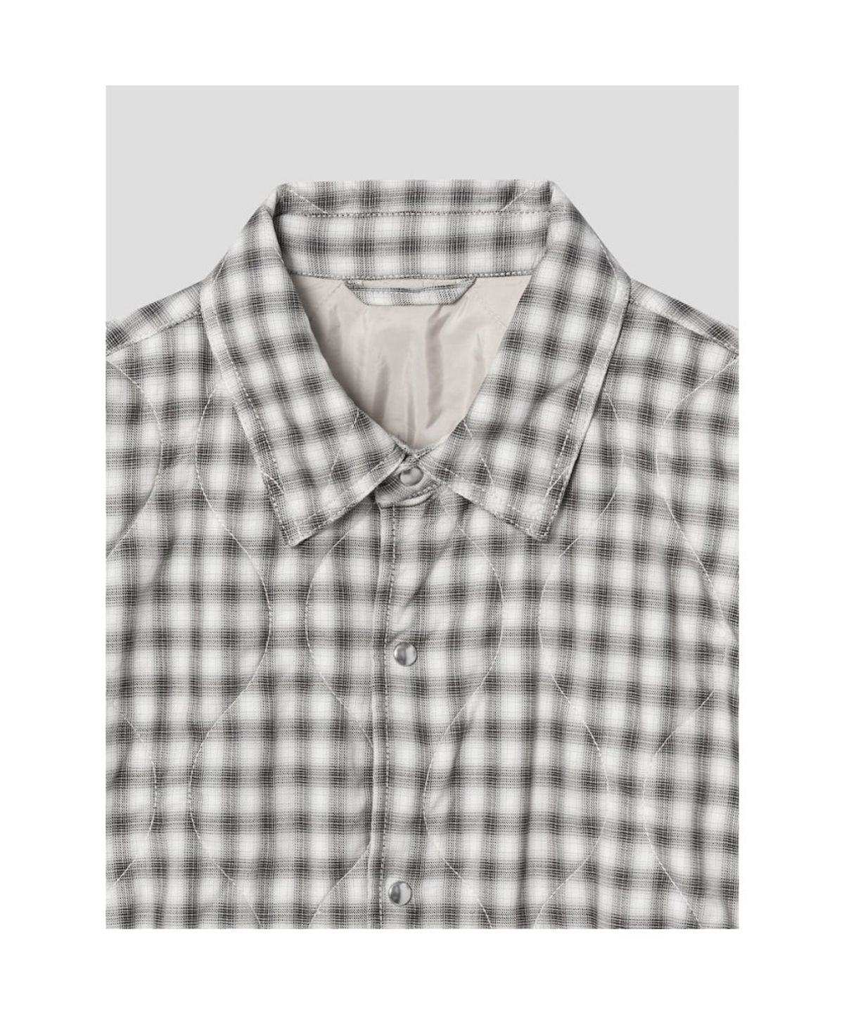 시프트지(SHIFT.G) Quilted Utility Check Shirts  Black