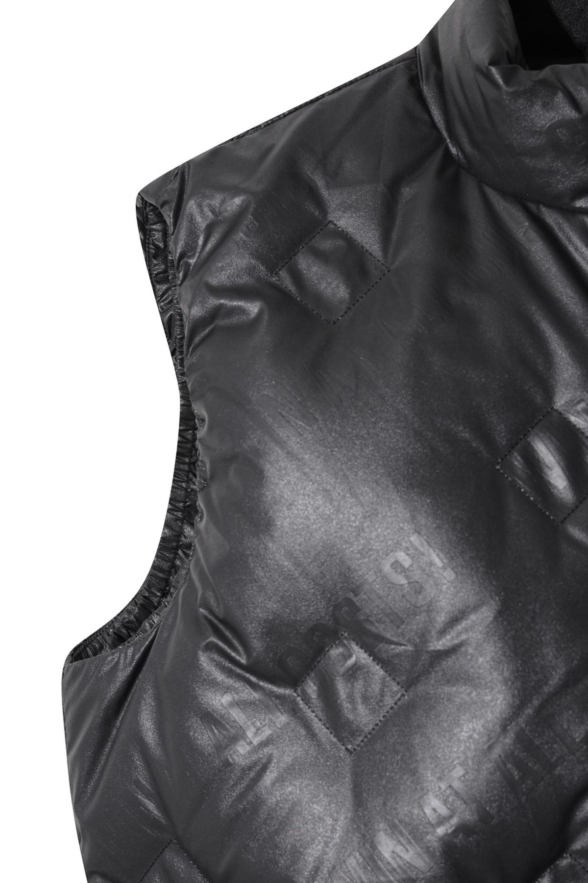 왁(WAAC) Men Fake Leather Vest WMVAW25702BKX