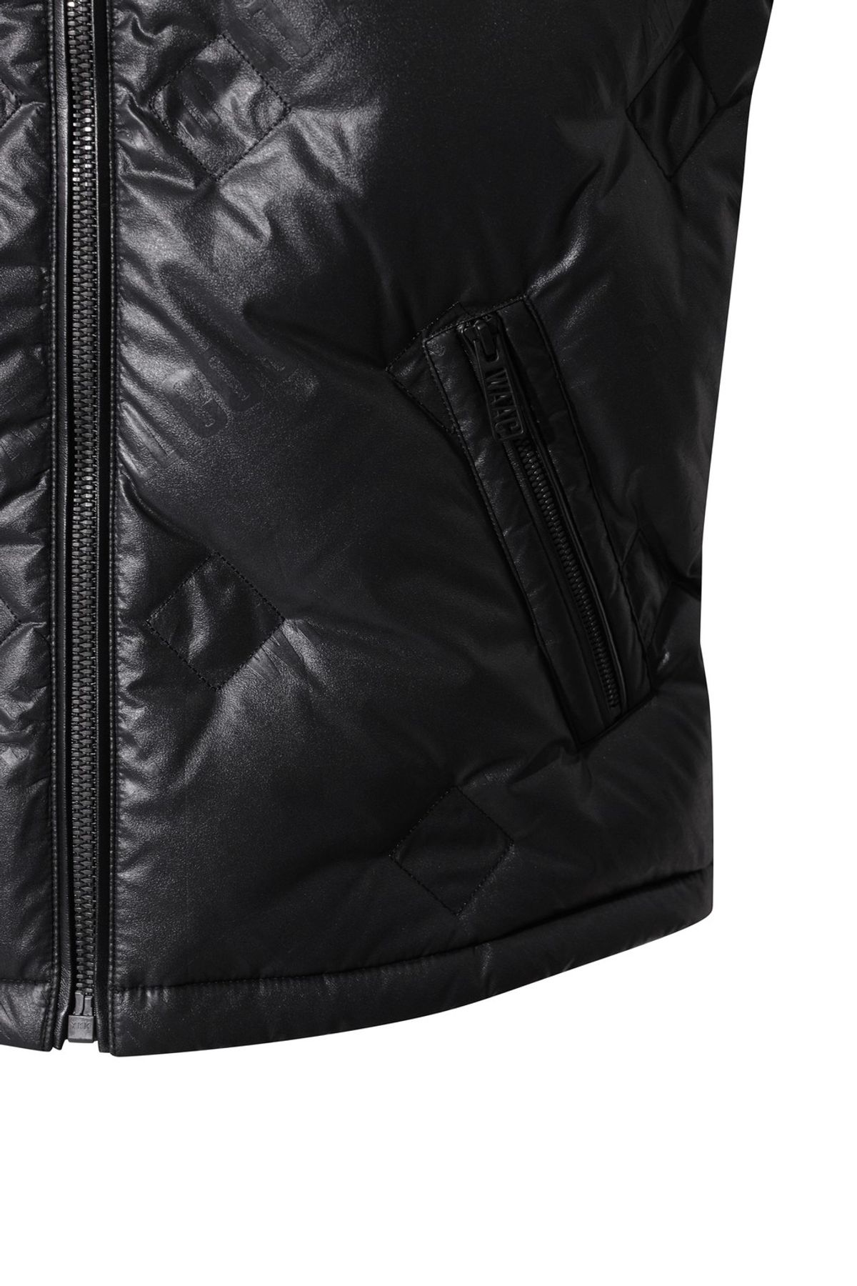 왁(WAAC) Men Fake Leather Vest WMVAW25702BKX