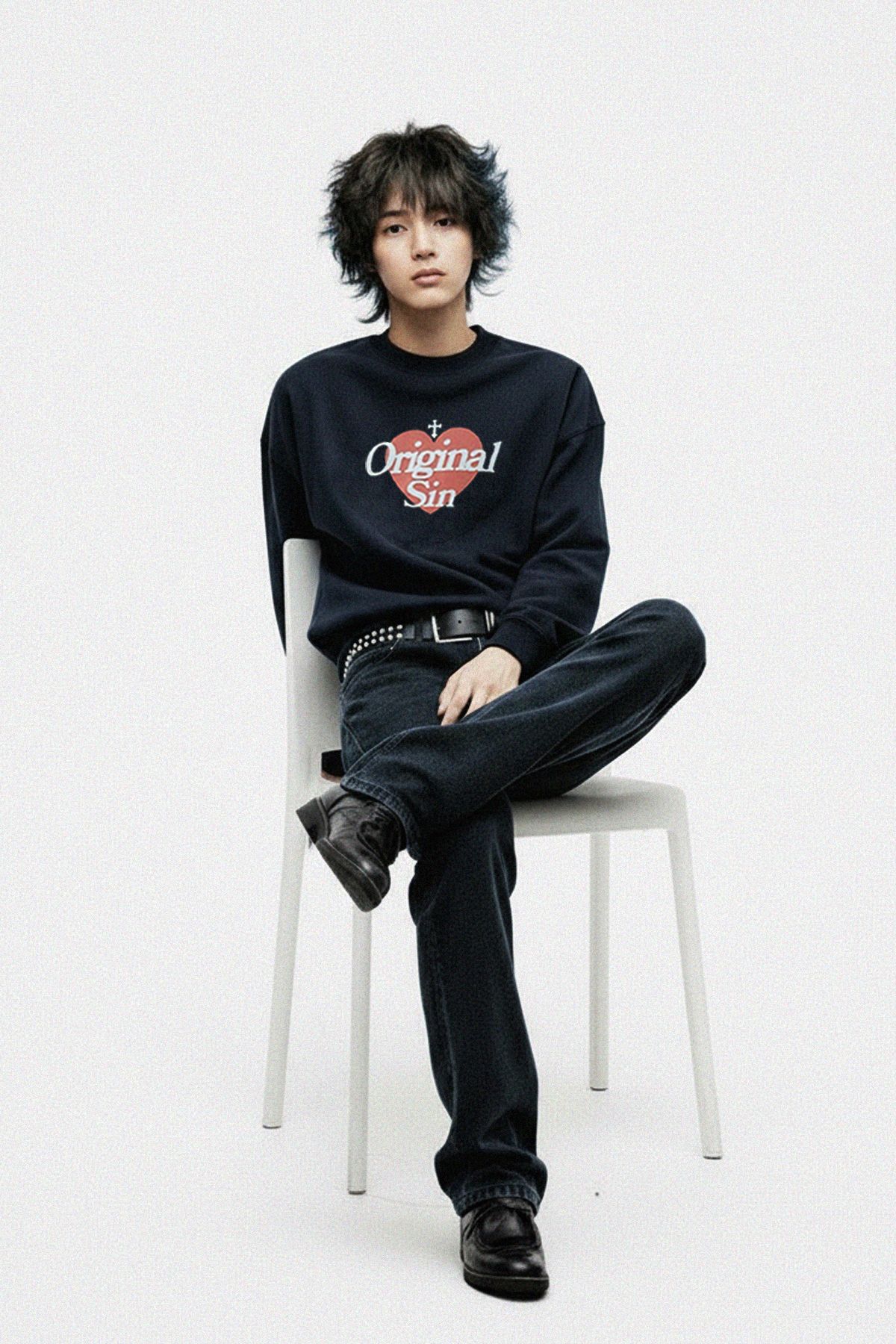 리스펙트(RESPECT) Original Sin crop crewneck (navy)