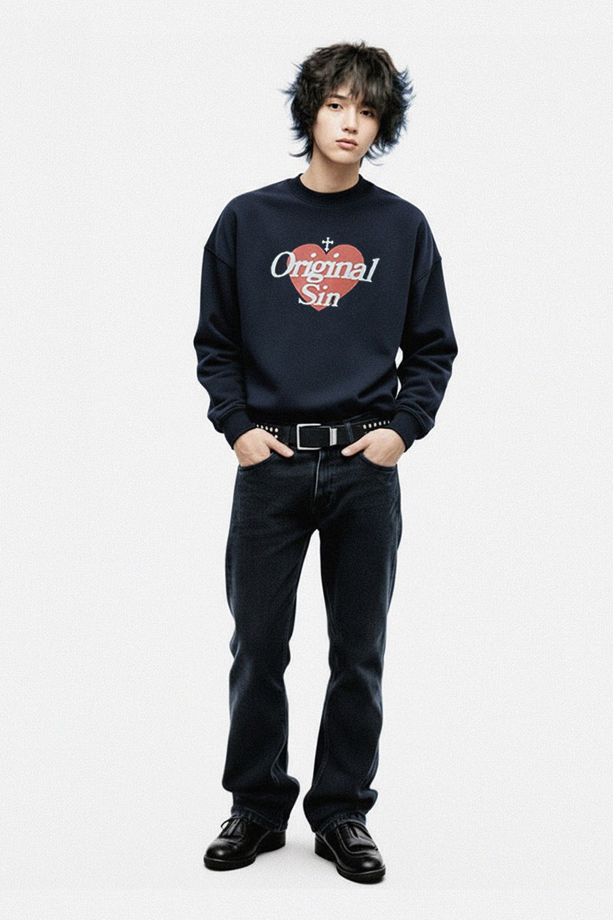 리스펙트(RESPECT) Original Sin crop crewneck (navy)