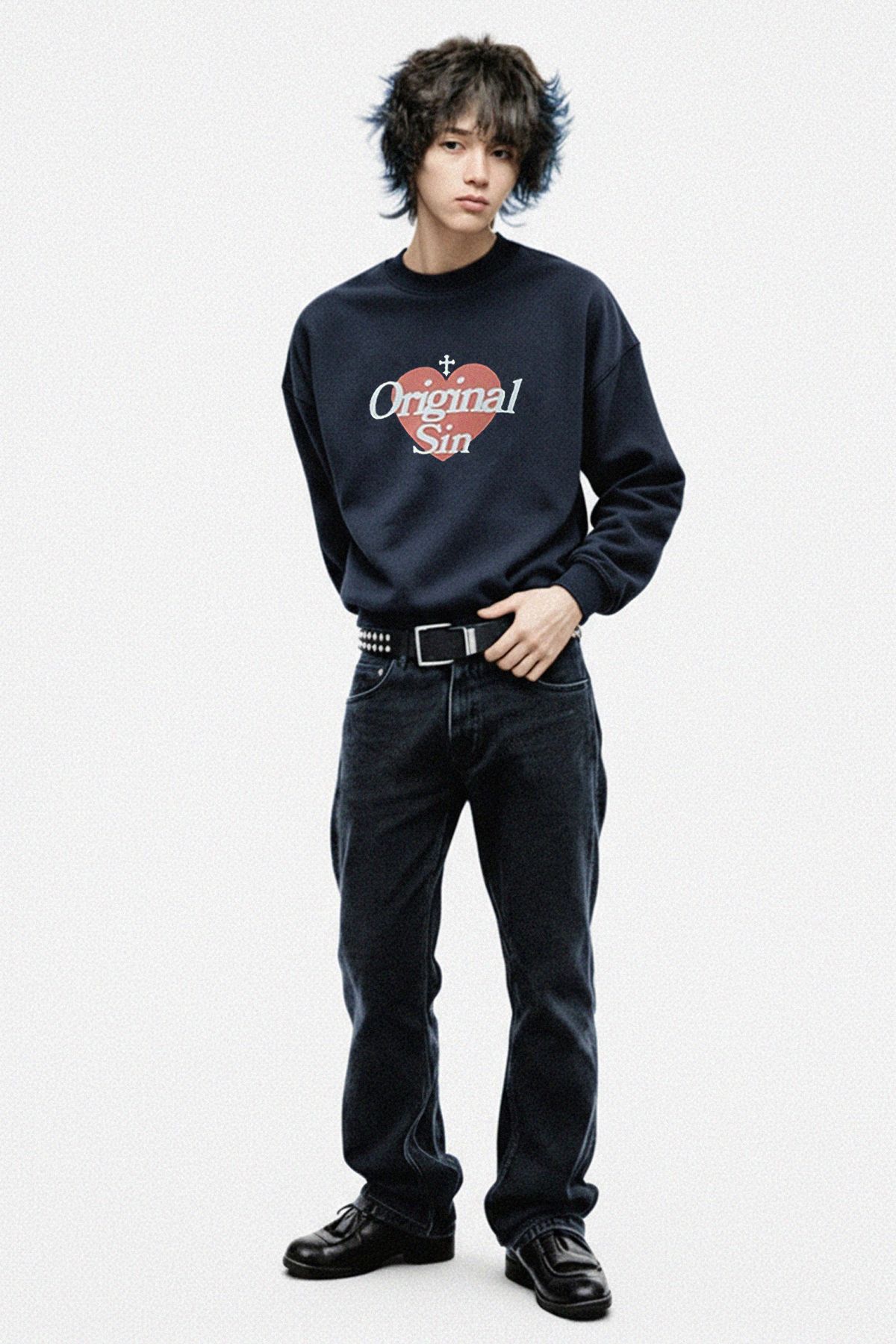 리스펙트(RESPECT) Original Sin crop crewneck (navy)
