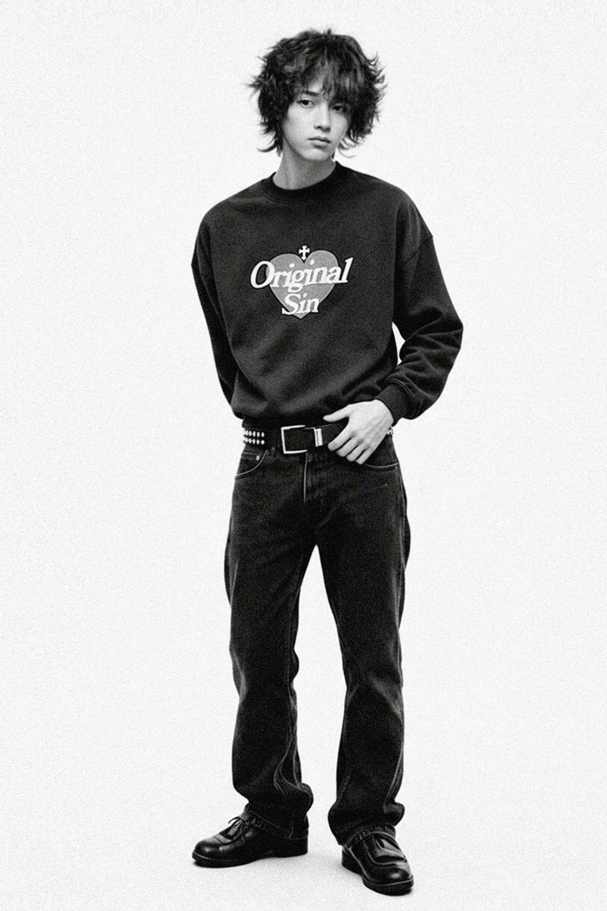 리스펙트(RESPECT) Original Sin crop crewneck (navy)