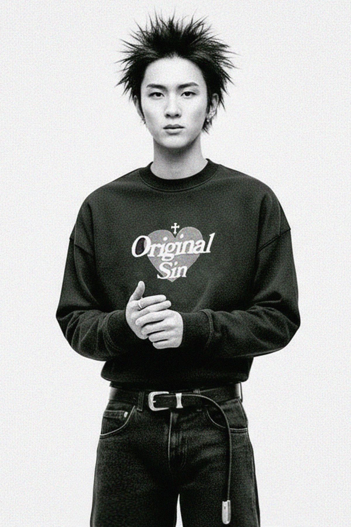 리스펙트(RESPECT) Original Sin crop crewneck (navy)