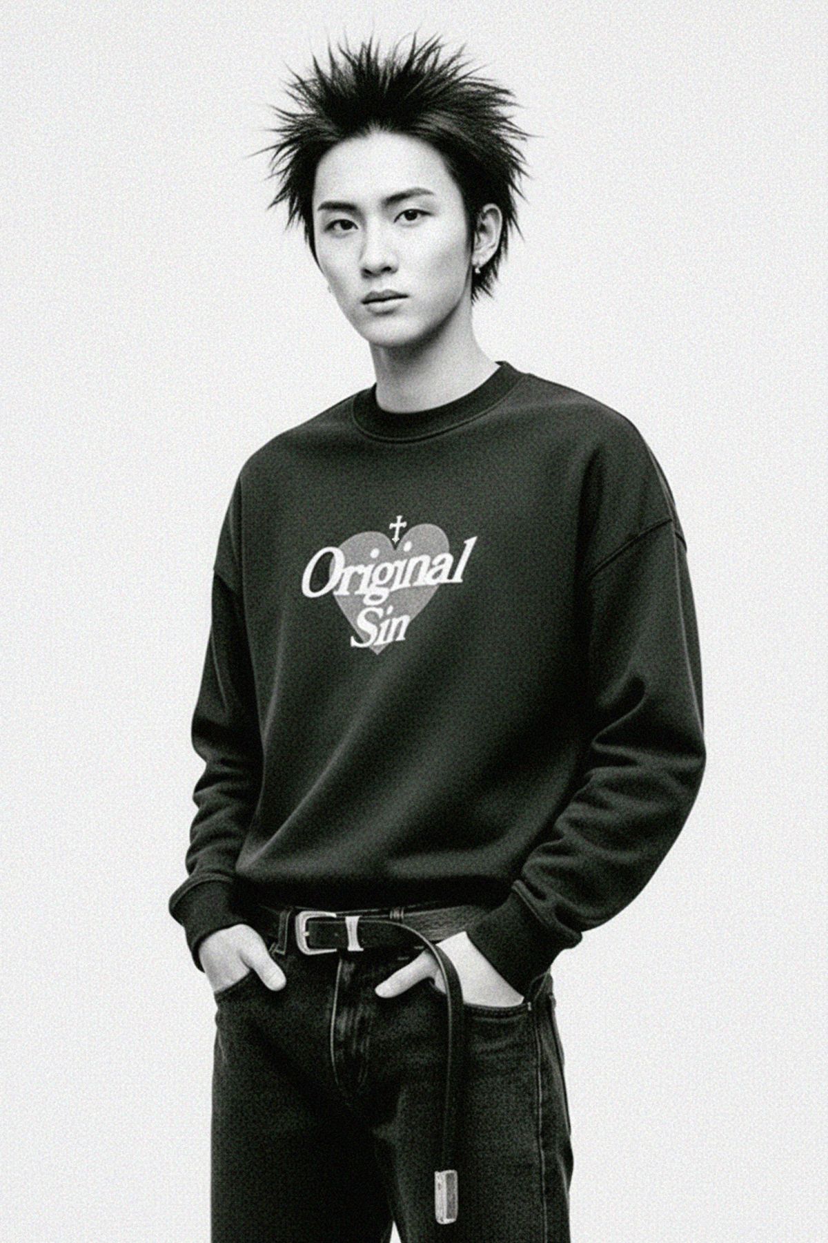 리스펙트(RESPECT) Original Sin crop crewneck (navy)