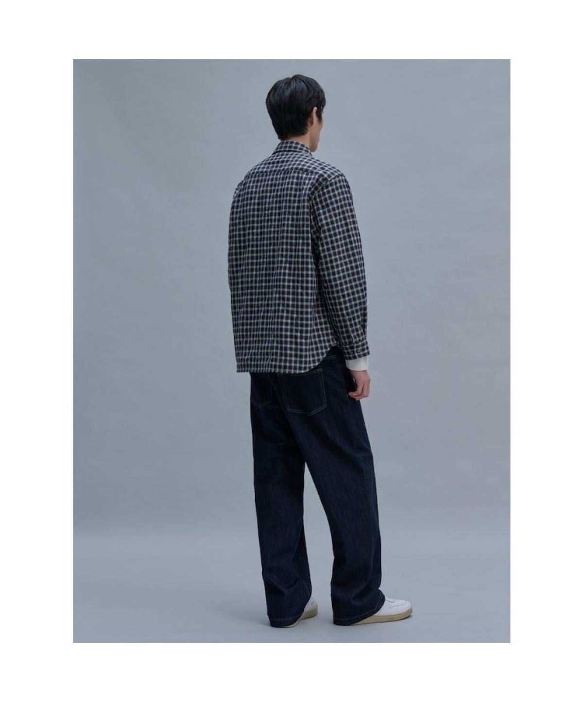 시프트지(SHIFT.G) Quilted Utility Check Shirts  Navy