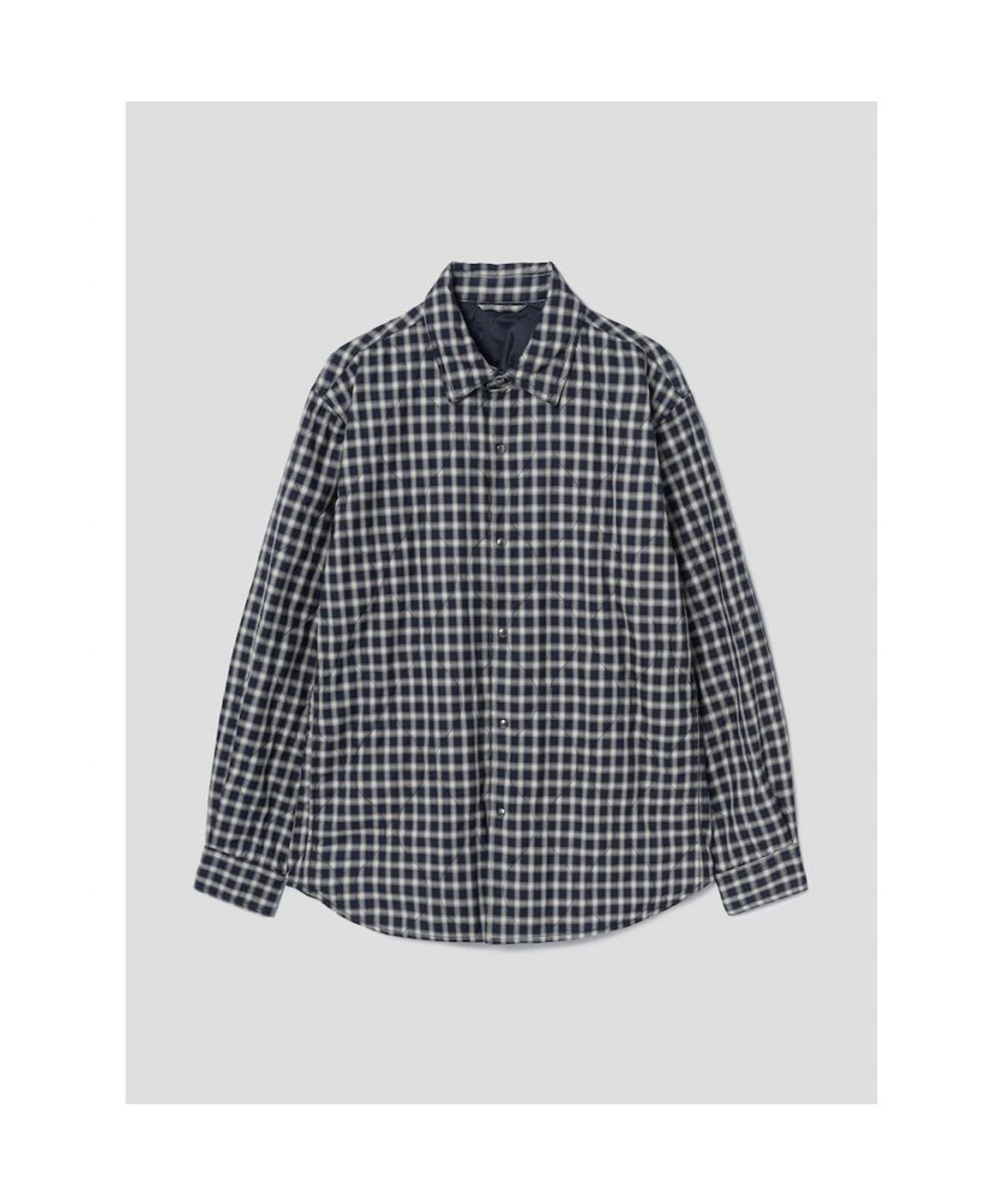 시프트지(SHIFT.G) Quilted Utility Check Shirts  Navy