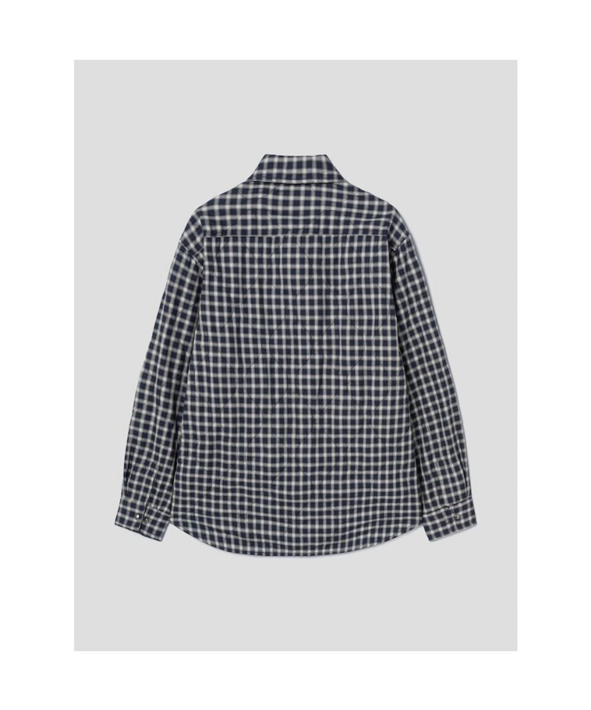 시프트지(SHIFT.G) Quilted Utility Check Shirts  Navy