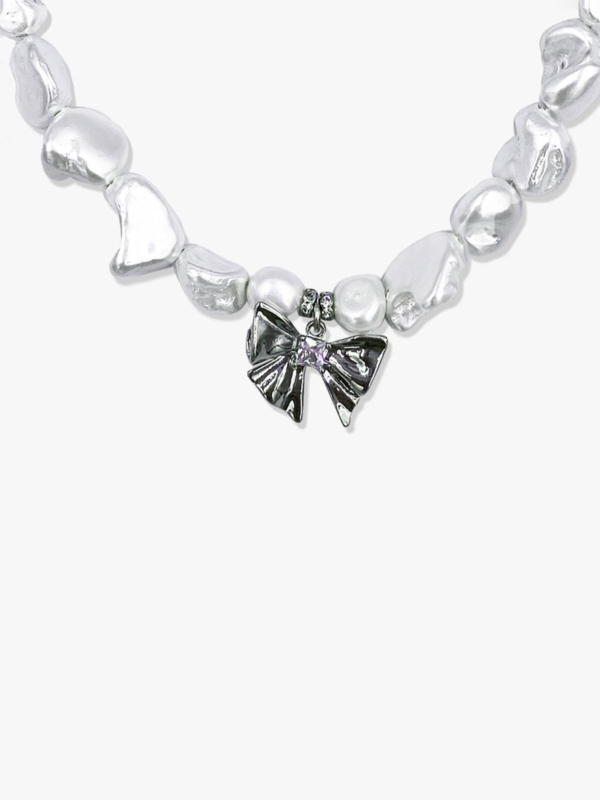 트리마치(TRIMARCH) Pearl / Wonky necklace / Silver