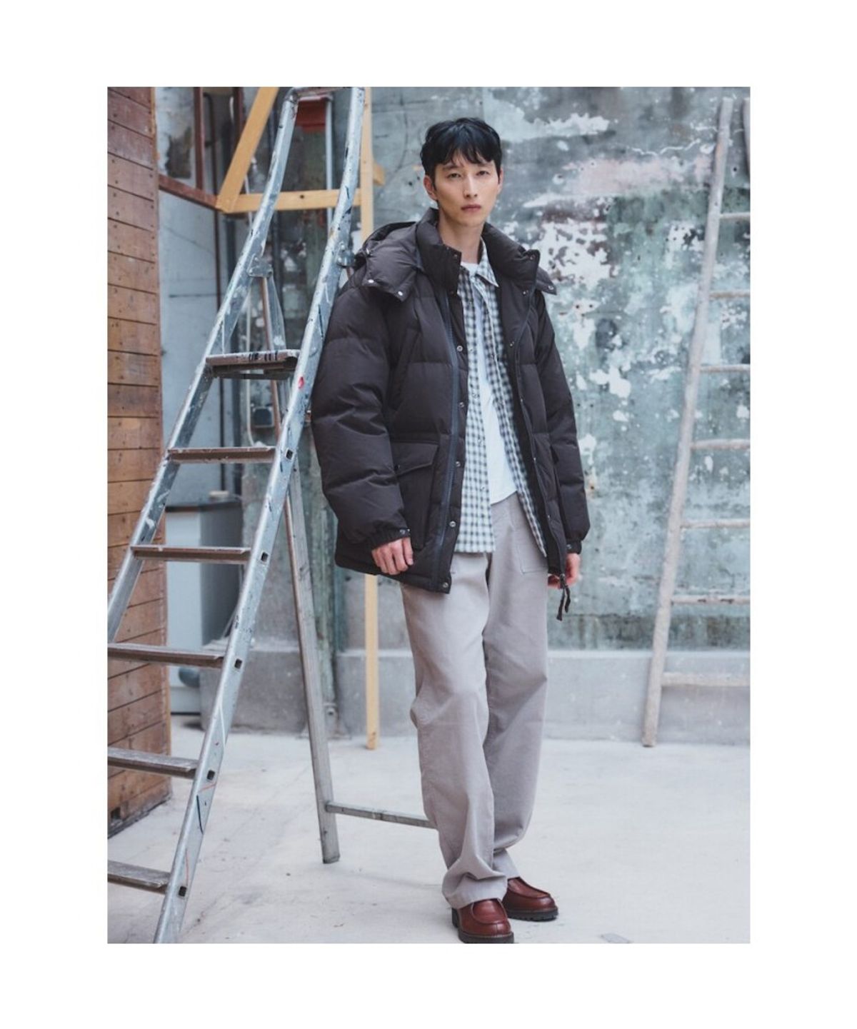 시프트지(SHIFT.G) Semi Wide Twill Fatigue Pants  Beige