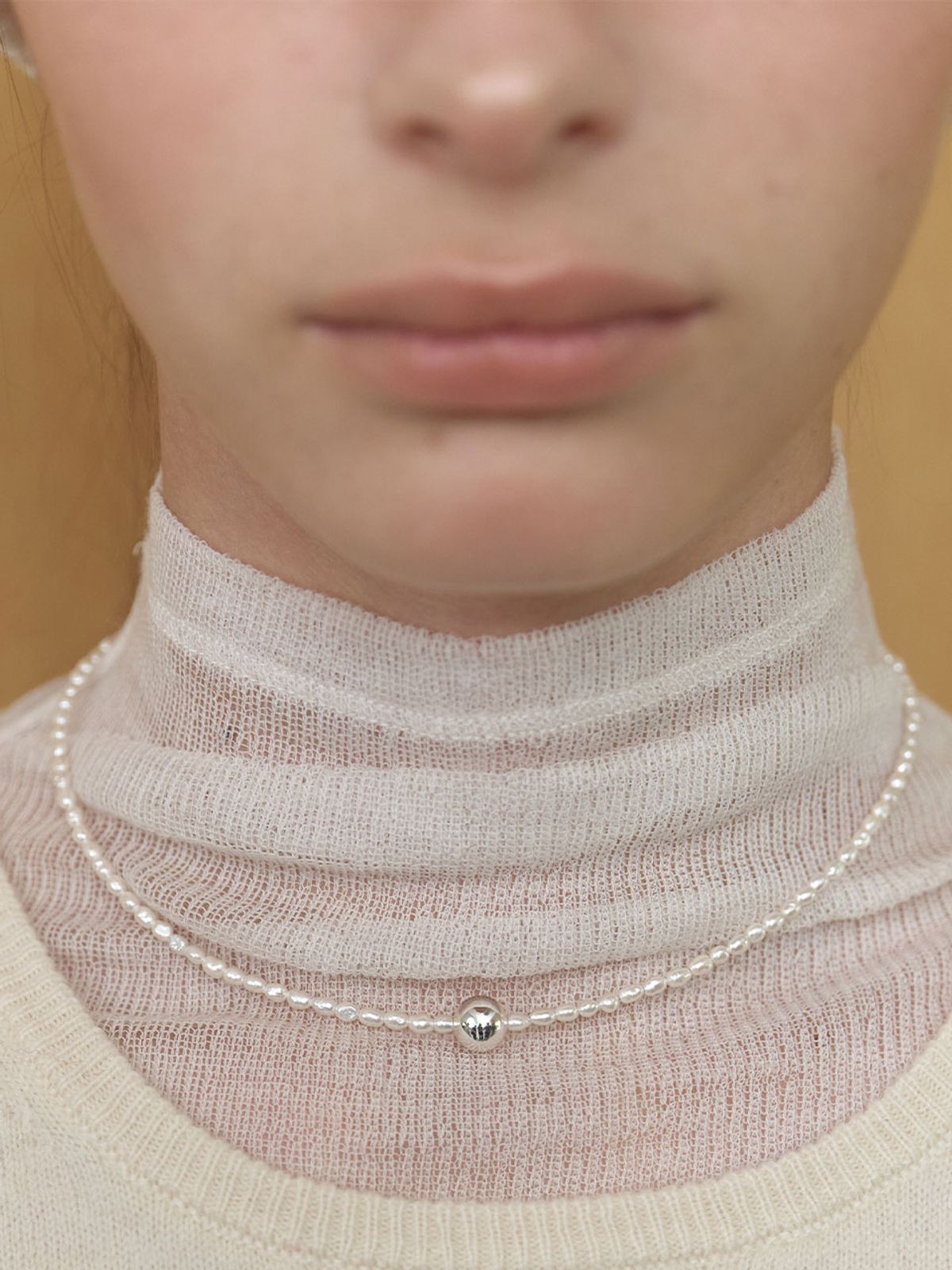 러브미몬스터(LOVE ME MONSTER) Shining Pearl & Ball Necklace (L253MNK030)