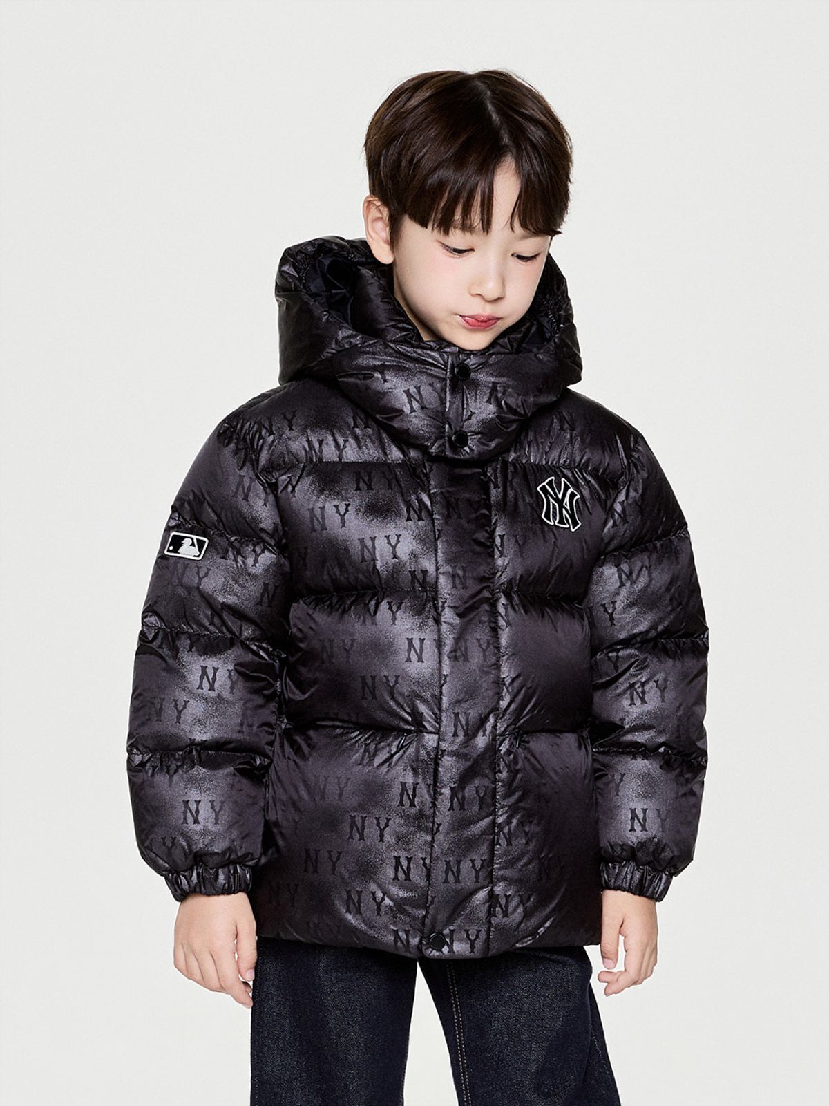 엠엘비 키즈(MLB KIDS) 모노그램 빈티지 DTP 숏 덕다운 NY (Black)