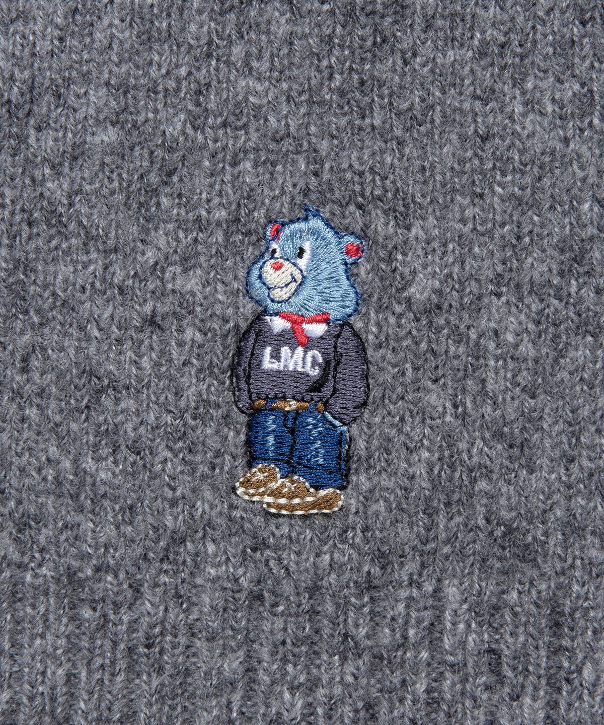 엘엠씨(LMC) EMB BEAR KNIT MUFFLER heather gray