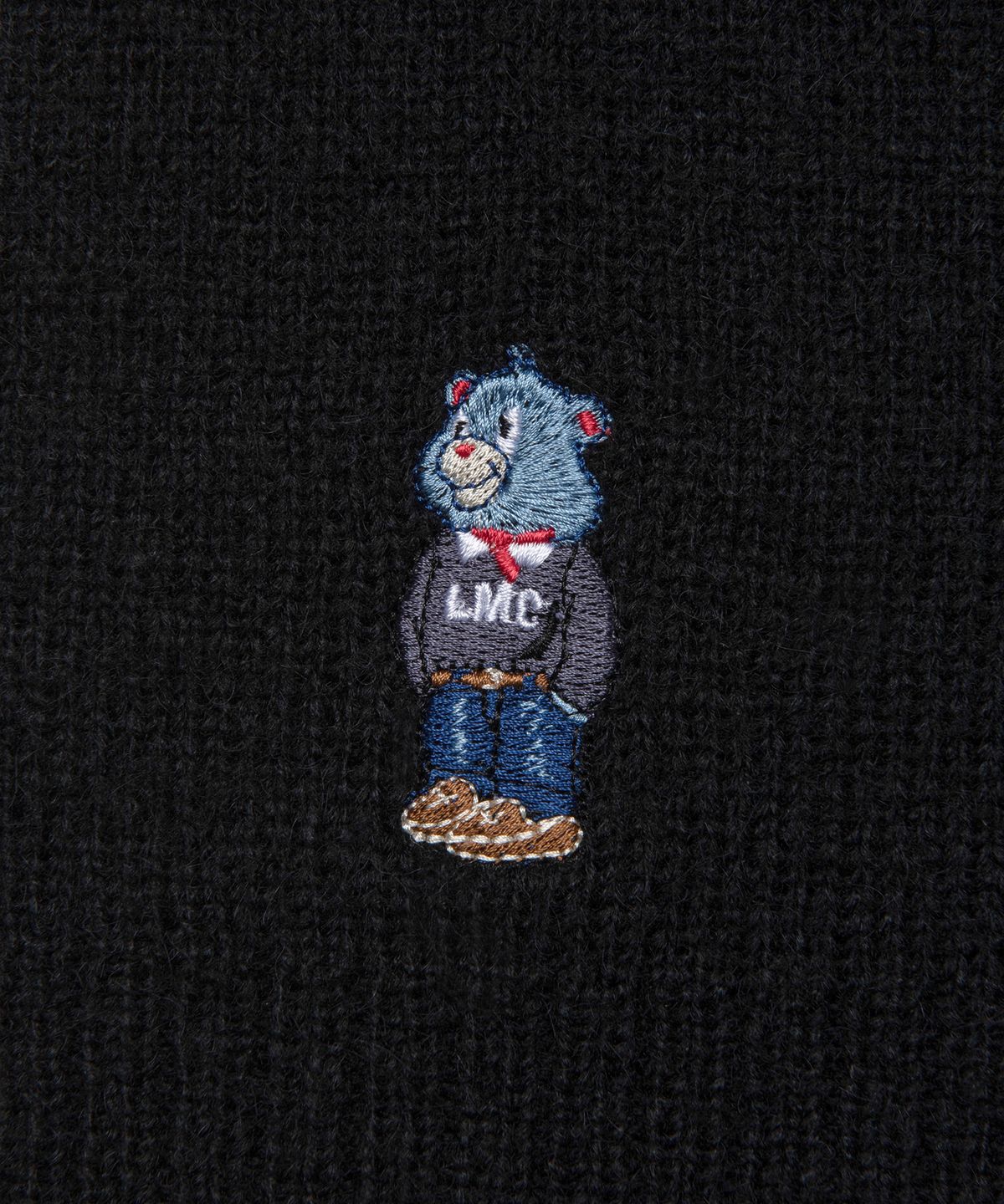 엘엠씨(LMC) EMB BEAR KNIT MUFFLER black