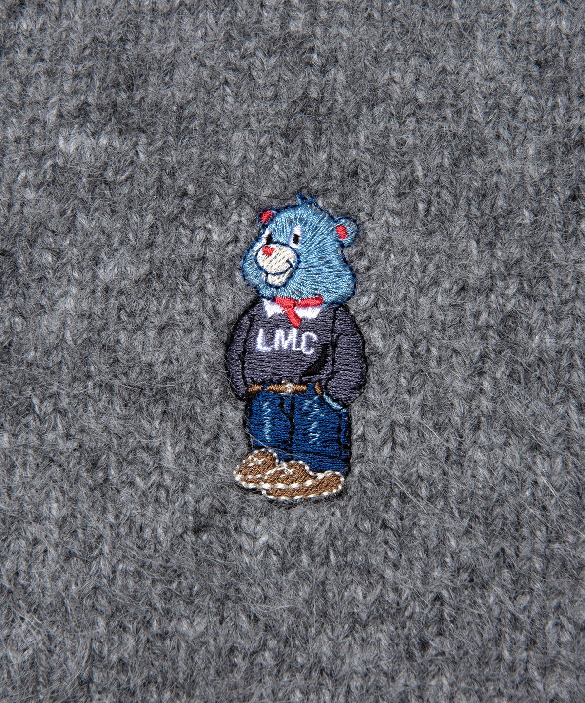엘엠씨(LMC) EMB BEAR ROUND NECK CARDIGAN gray