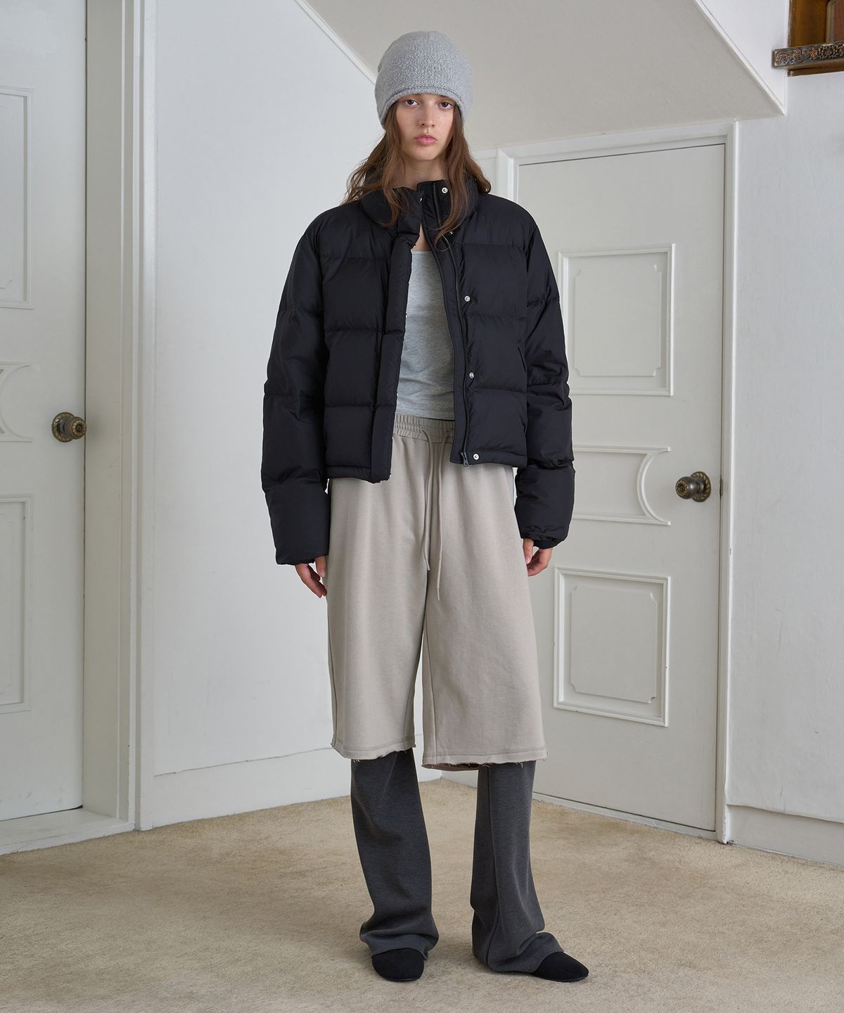시메트릭 퍼센트(SYMMETRICPERCENT) Ripstop Goose Down Puffer / Black