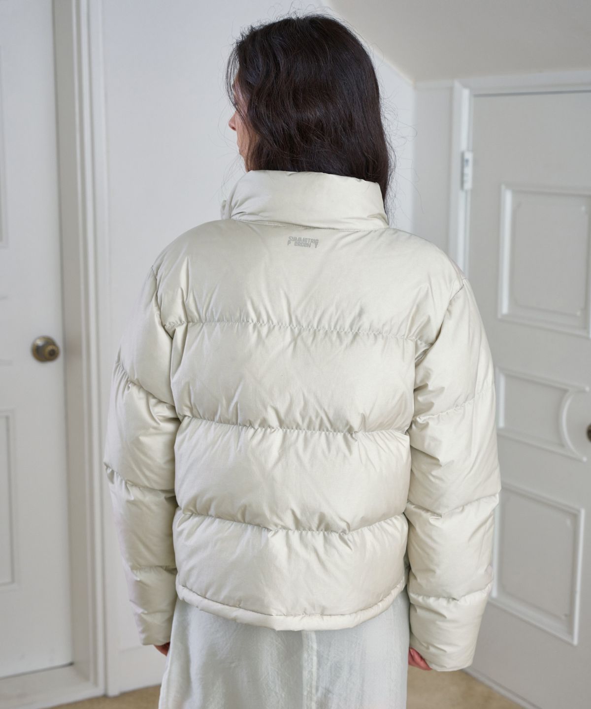 시메트릭 퍼센트(SYMMETRICPERCENT) Ripstop Goose Down Puffer / Ash Beige