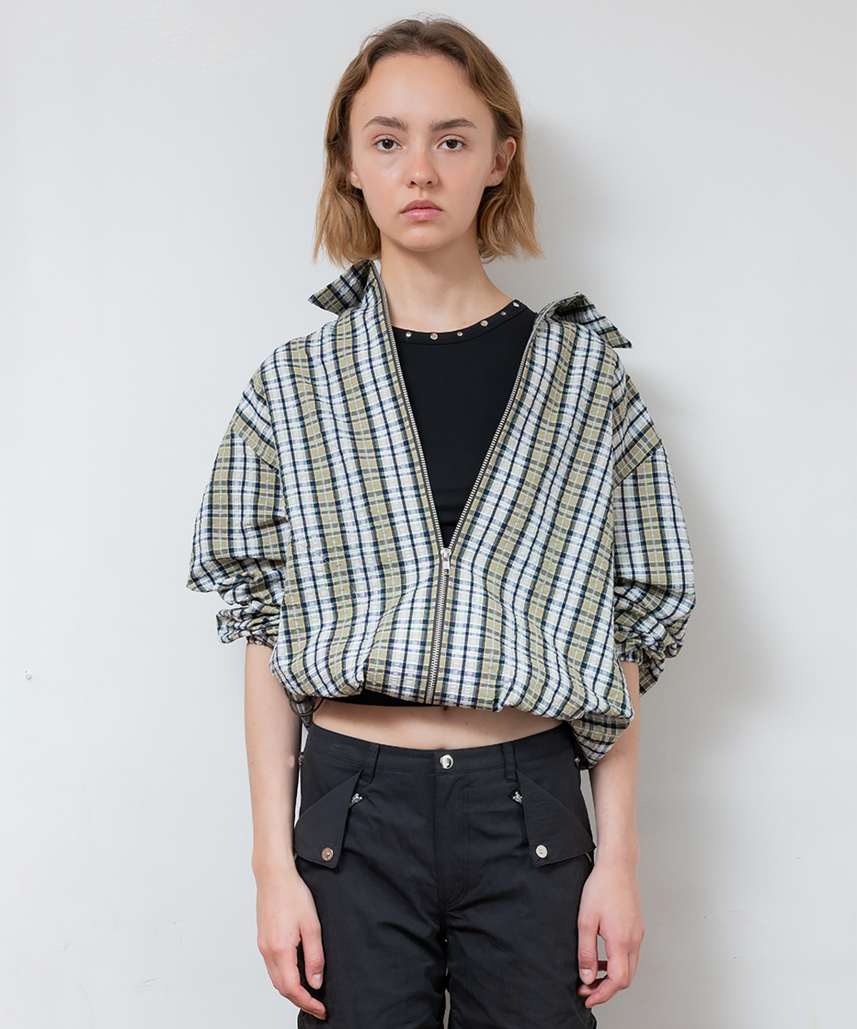 파버(FABEUR) CHECK SHIRTS JACKET (KHAKI)