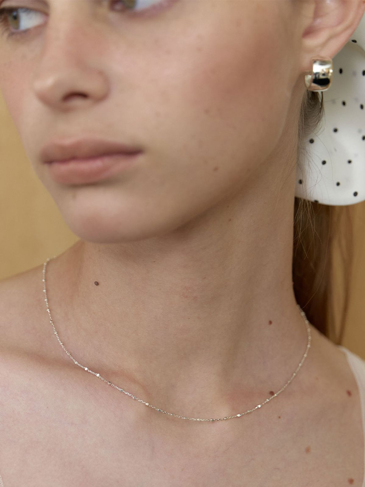 러브미몬스터(LOVE ME MONSTER) [Silver] Square Dot Necklace (L253MNK100)