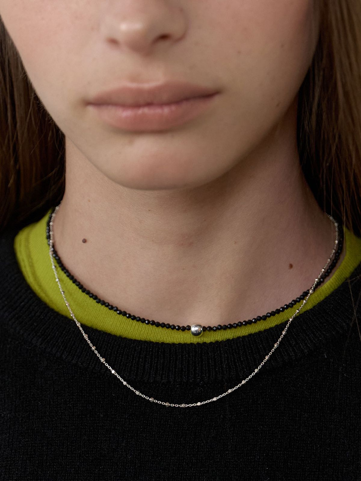 러브미몬스터(LOVE ME MONSTER) [Silver] Square Dot Necklace (L253MNK100)