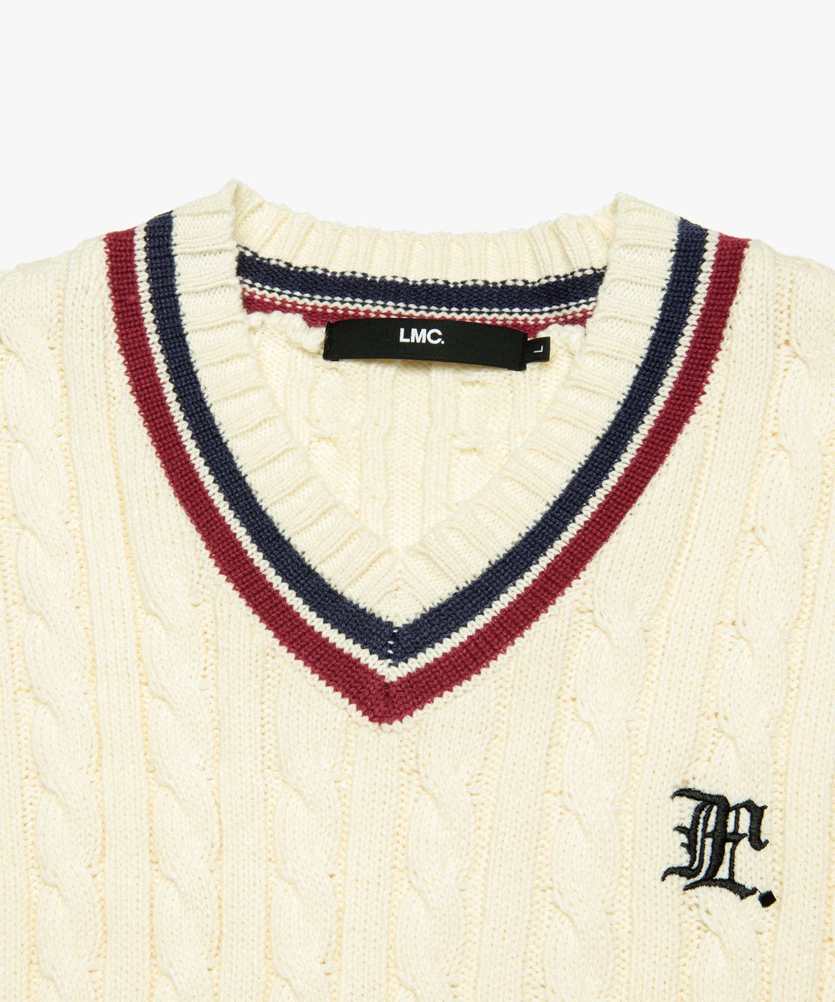 엘엠씨(LMC) GOTHIC CABLE TENNIS KNIT ivory