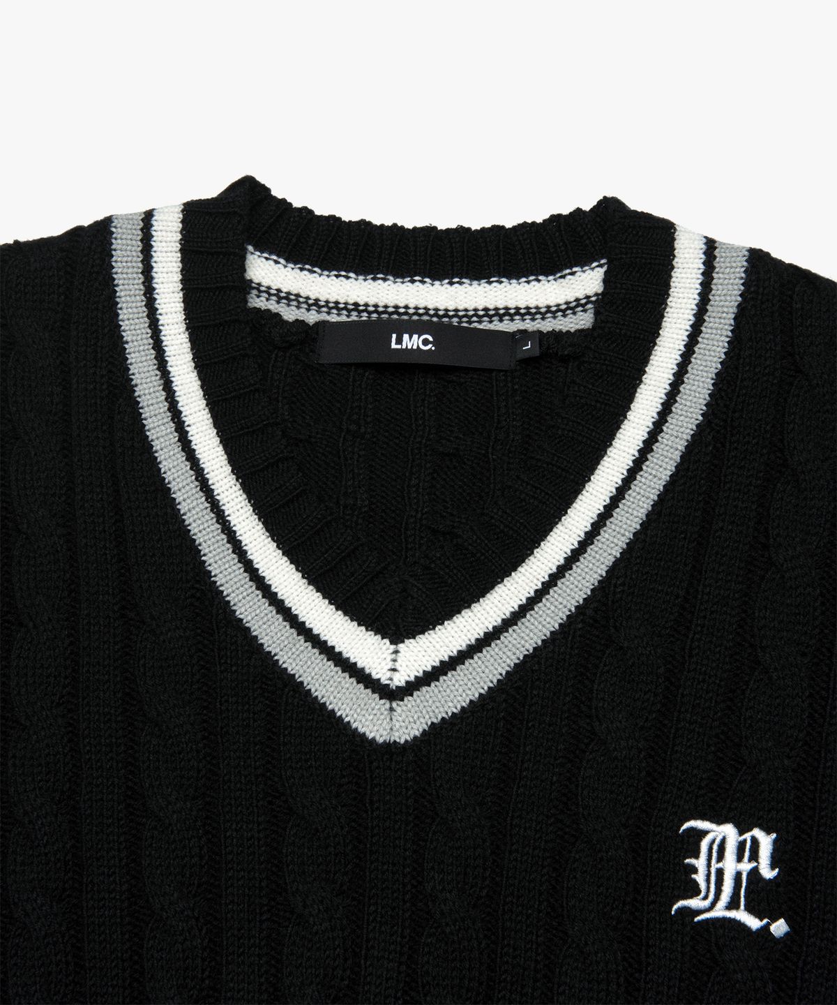 엘엠씨(LMC) GOTHIC CABLE TENNIS KNIT black