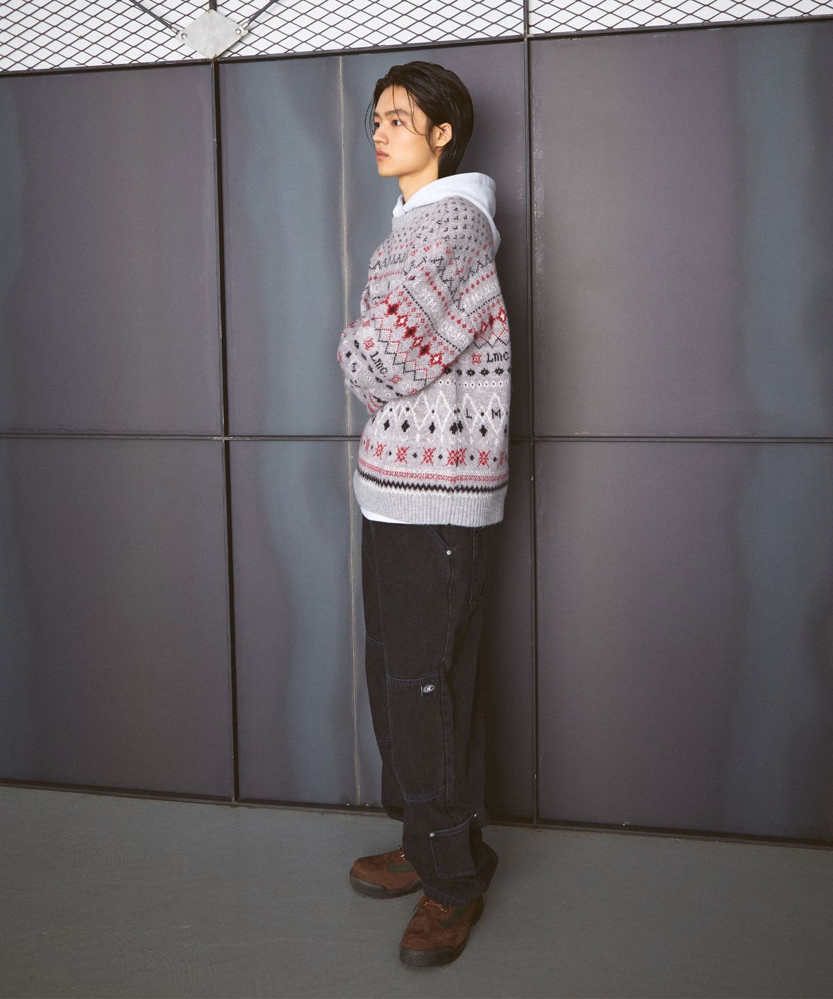 엘엠씨(LMC) FAIR ISLE KNIT SWEATER navy