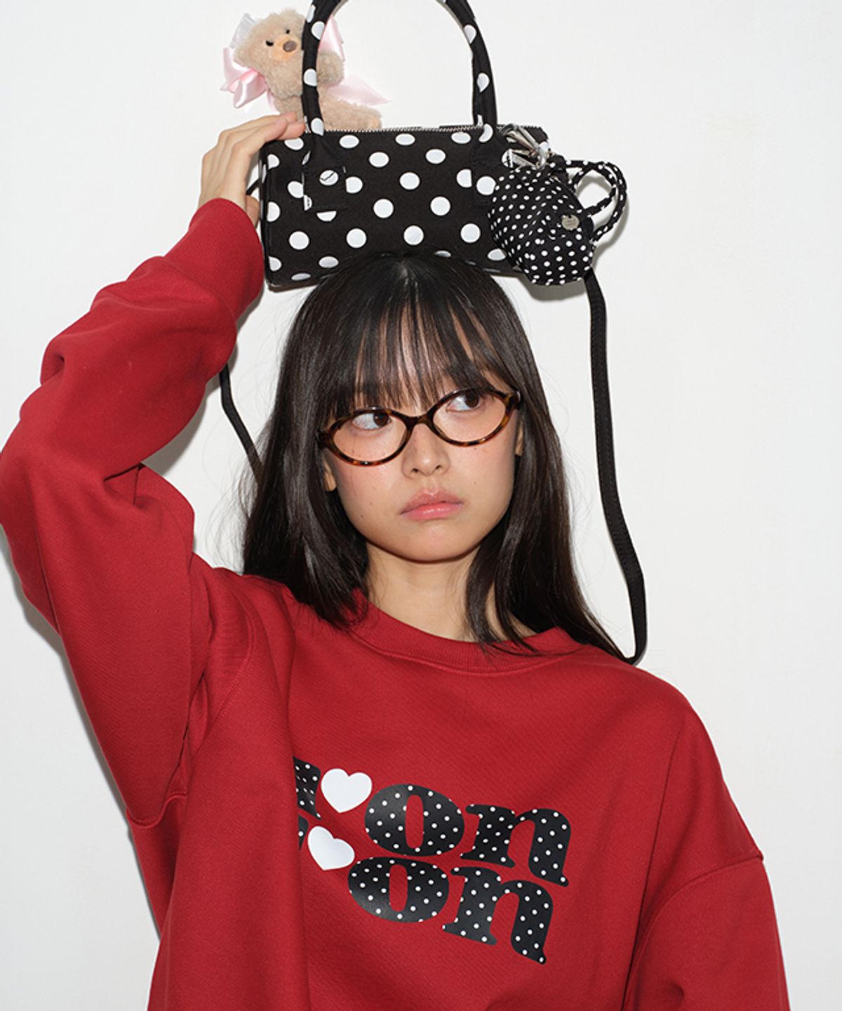 론론(RONRON) DOT LOGO SWEATSHIRT RED