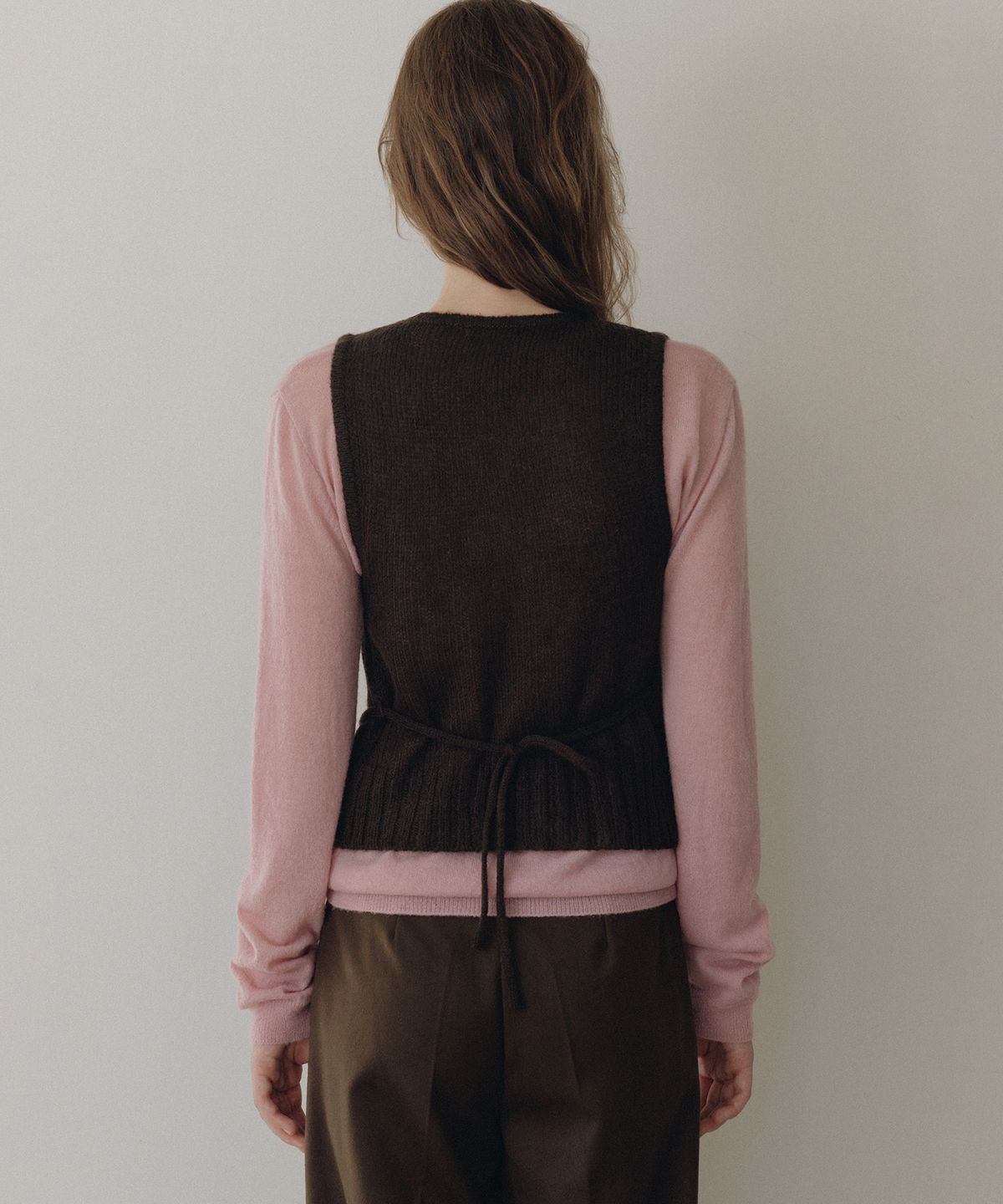 앤니즈(ANDNEEDS) Grace wrap bustier knit (brown)