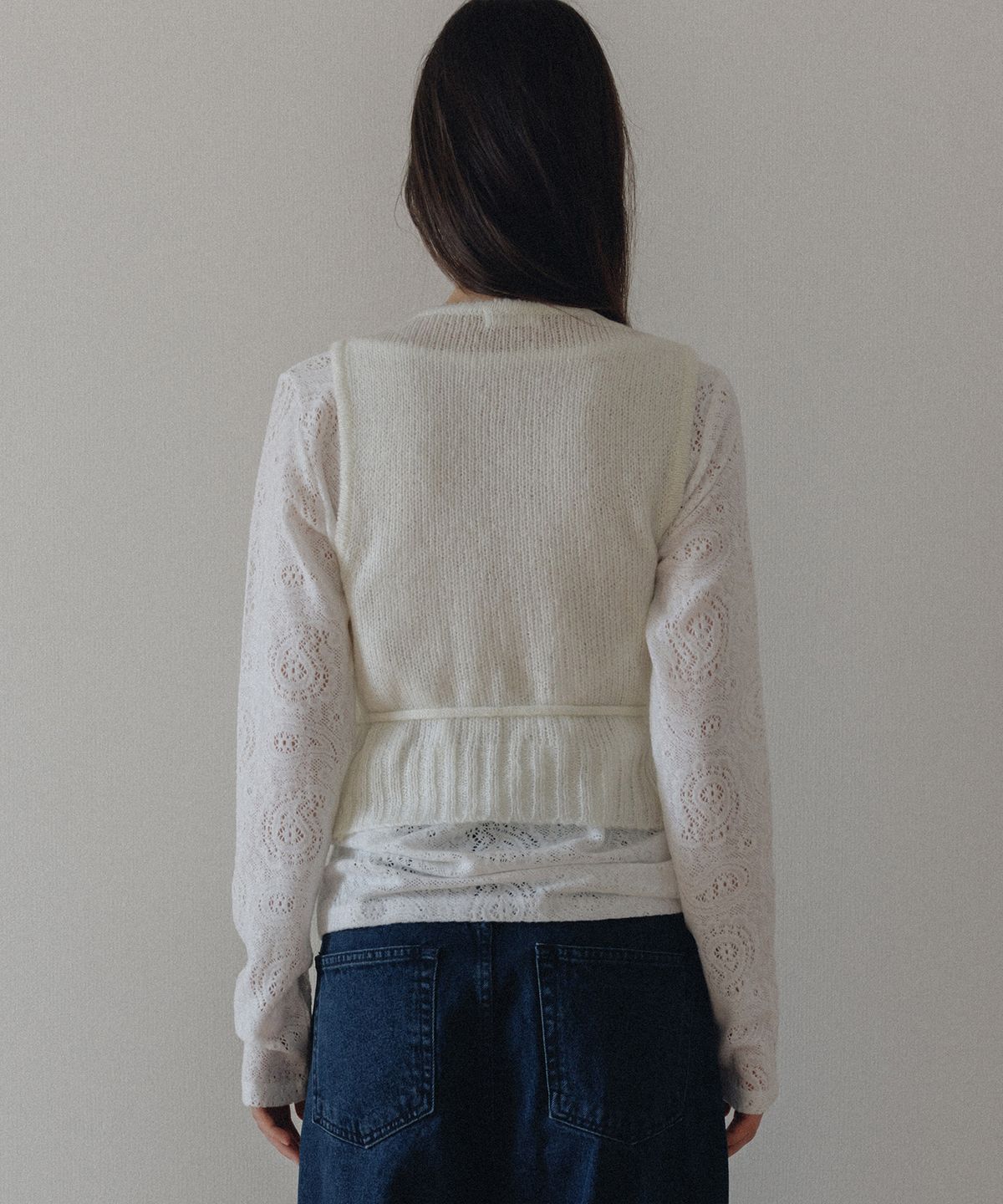 앤니즈(ANDNEEDS) Grace wrap bustier knit (cream)