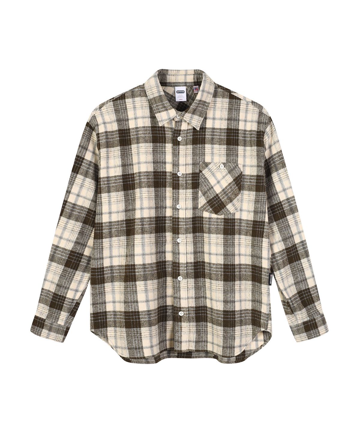 아웃도어 프로덕츠(OUTDOOR PRODUCTS) FLANNEL ANGLE POCKET CHECK SHIRT (GREEN)