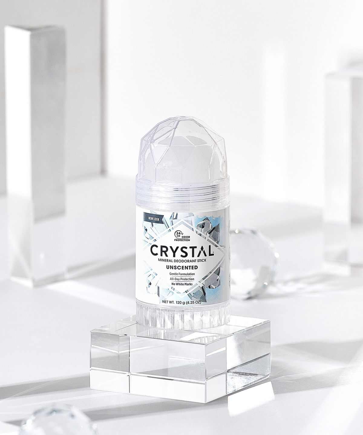 크리스탈(CRYSTAL) 크리스탈 데오드란트 120g 무향 대용량 스틱 & 카모마일 롤온 2종세트