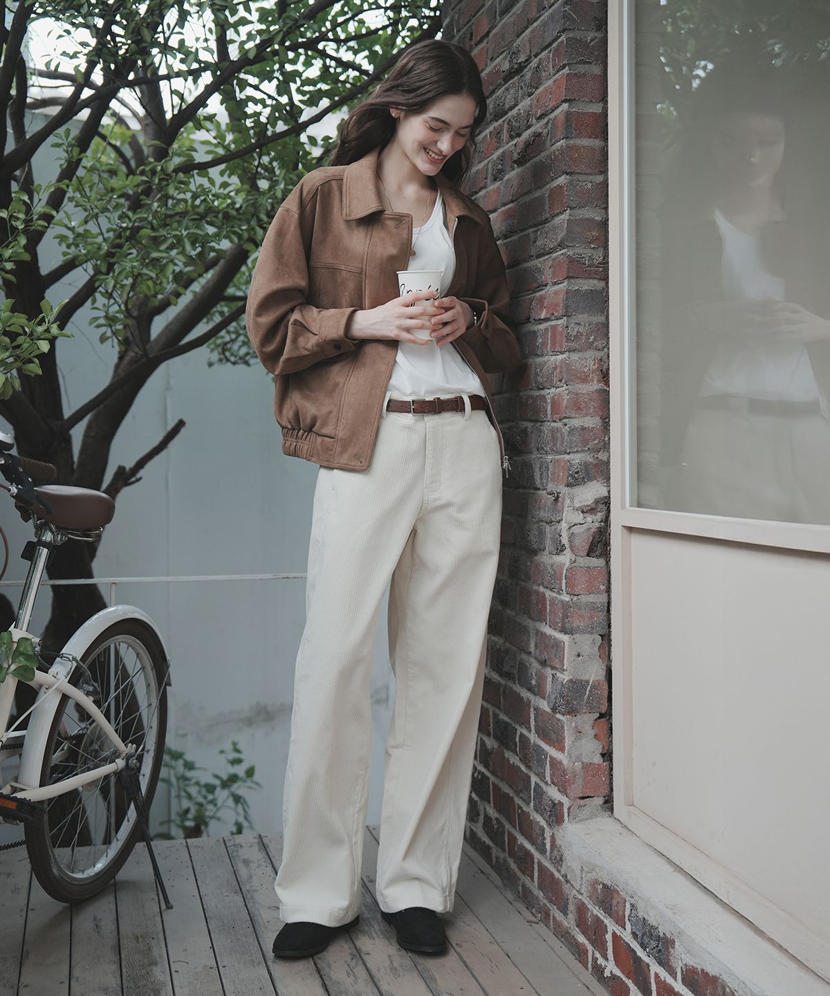 로브로브(LOVLOV) SLIMCORD CURVED PANTS