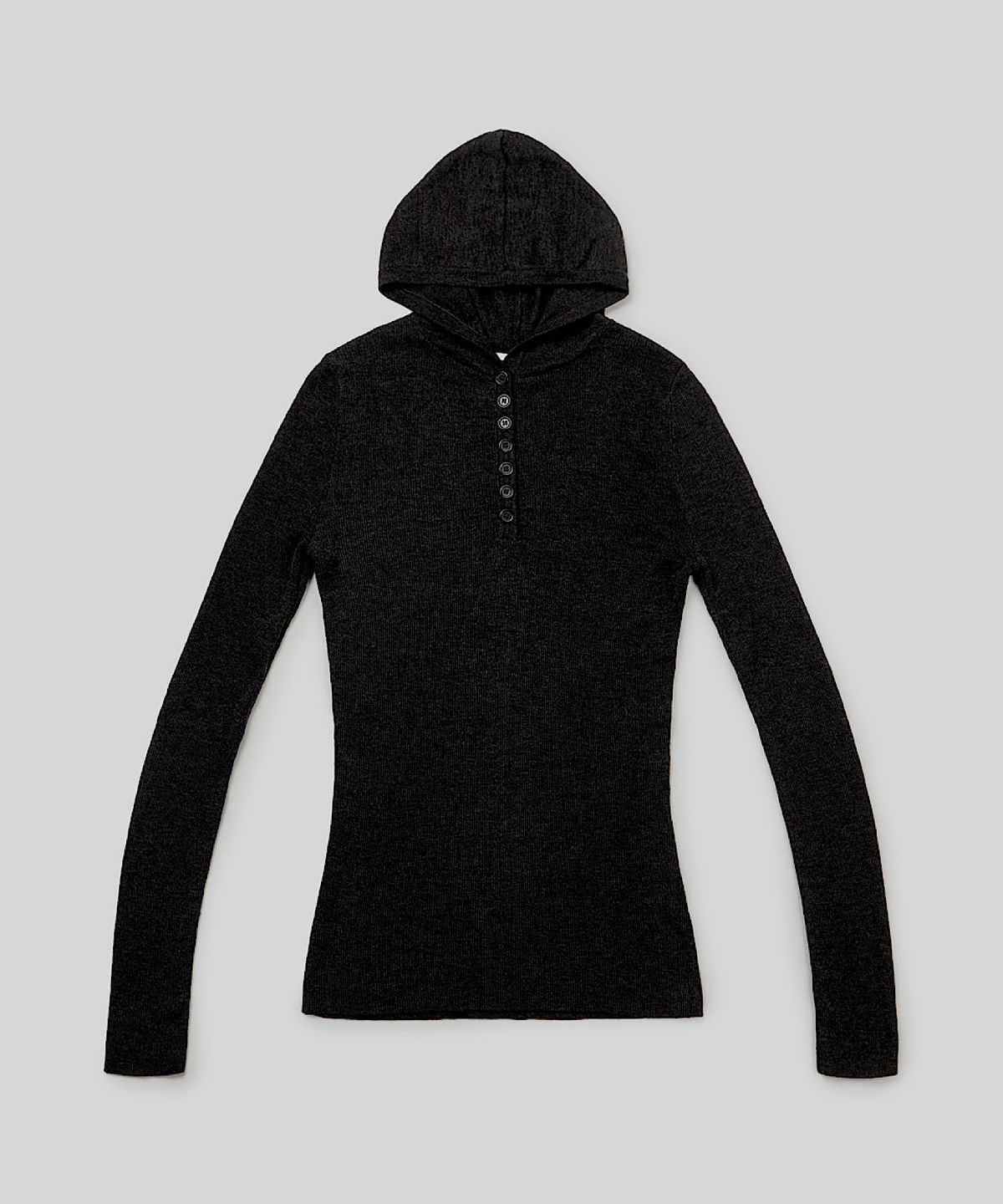 아포엠(APOEM) Buttoned Hoodie Knit Top (3C)