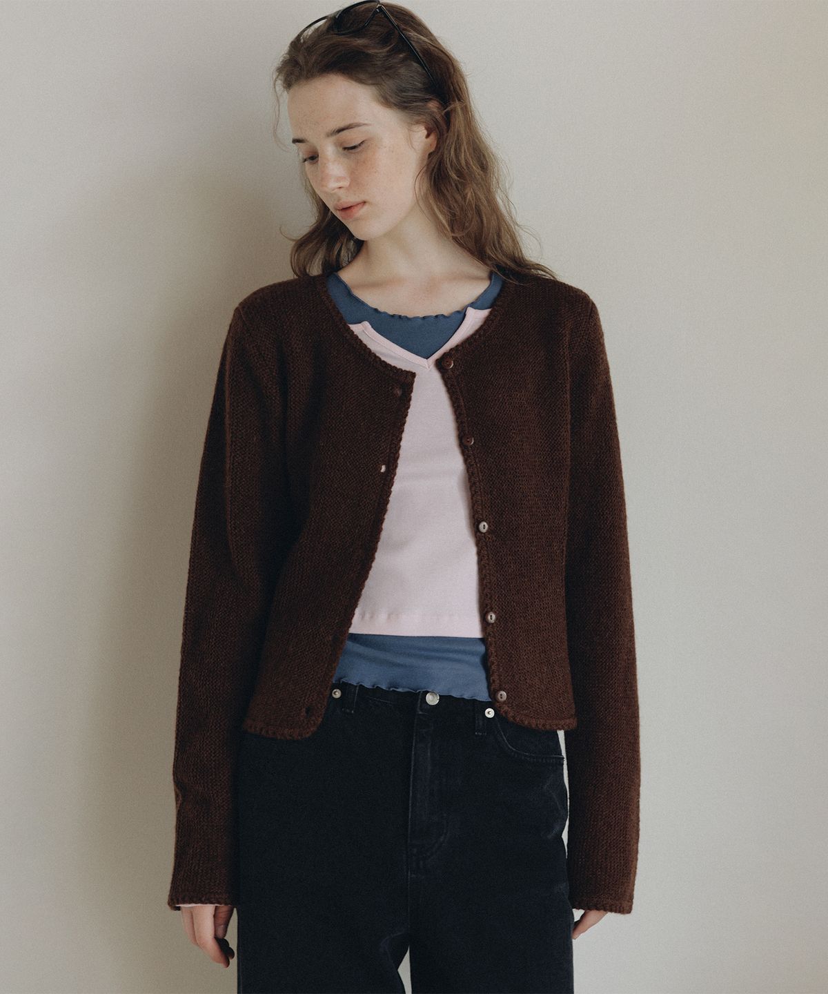앤니즈(ANDNEEDS) Melisa knit cardigan (brown)