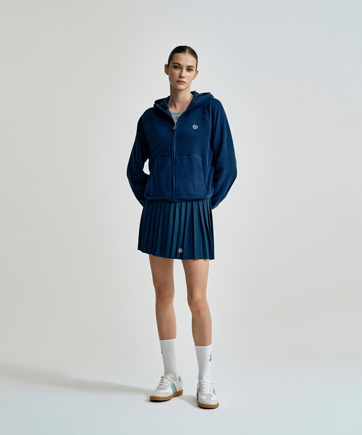 세르지오 타키니(SERGIO TACCHINI) W 쿠쉬웜 플리스 후드집업 (Navy)