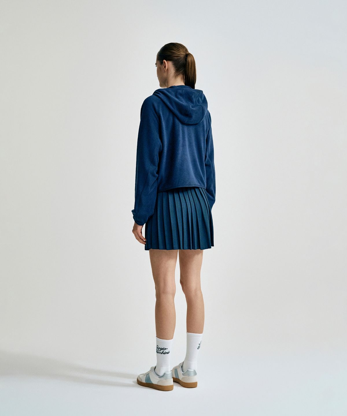 세르지오 타키니(SERGIO TACCHINI) W 쿠쉬웜 플리스 후드집업 (Navy)
